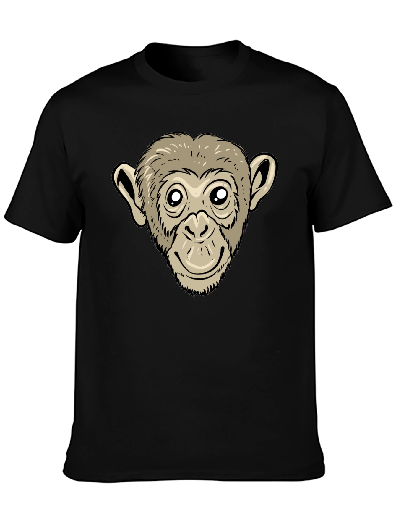 Monkey Face Graphic Black T-Shirt