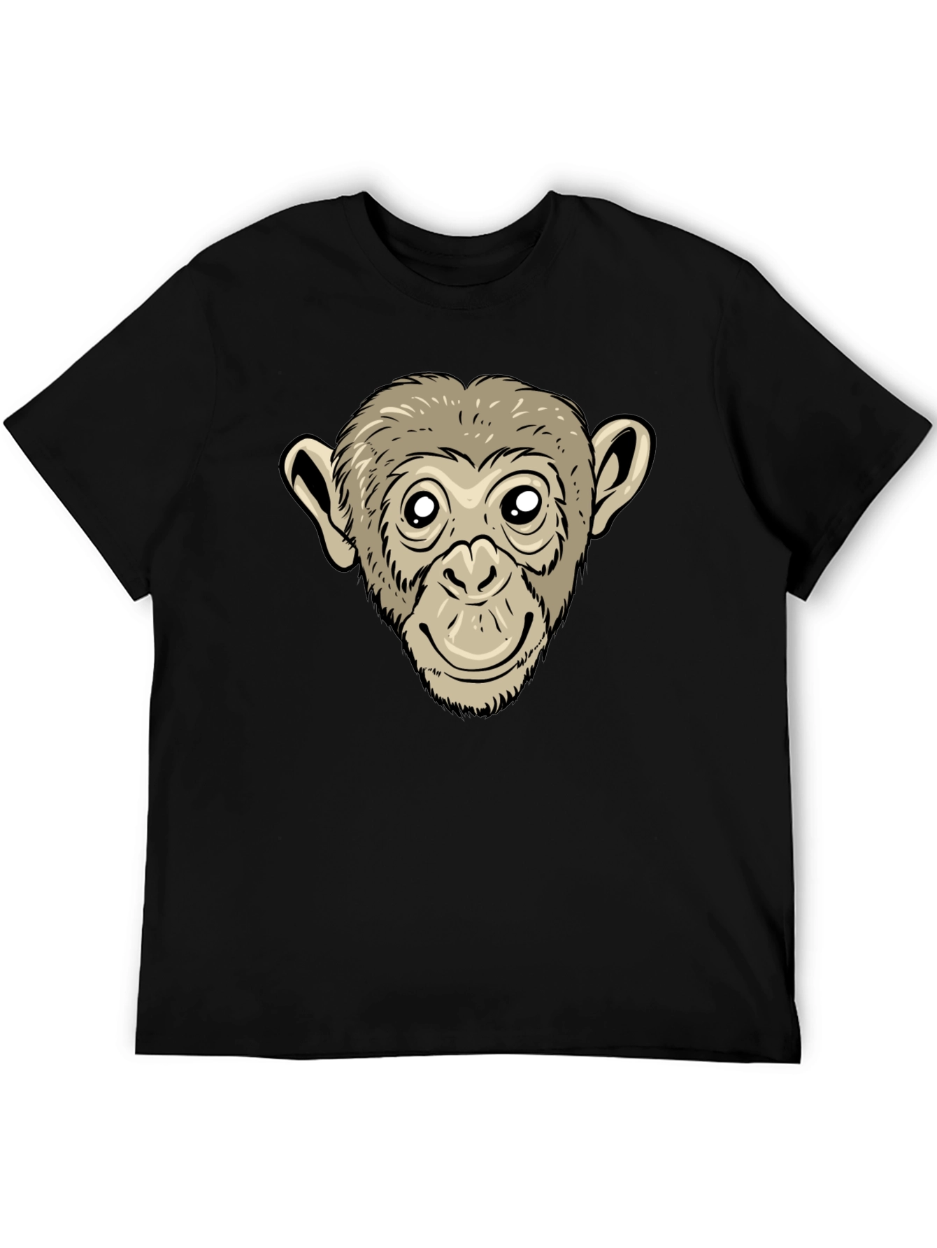 Monkey Face Graphic Black T-Shirt
