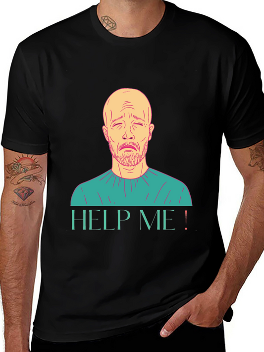 Help Me Graphic T-Shirt Sad Man Design