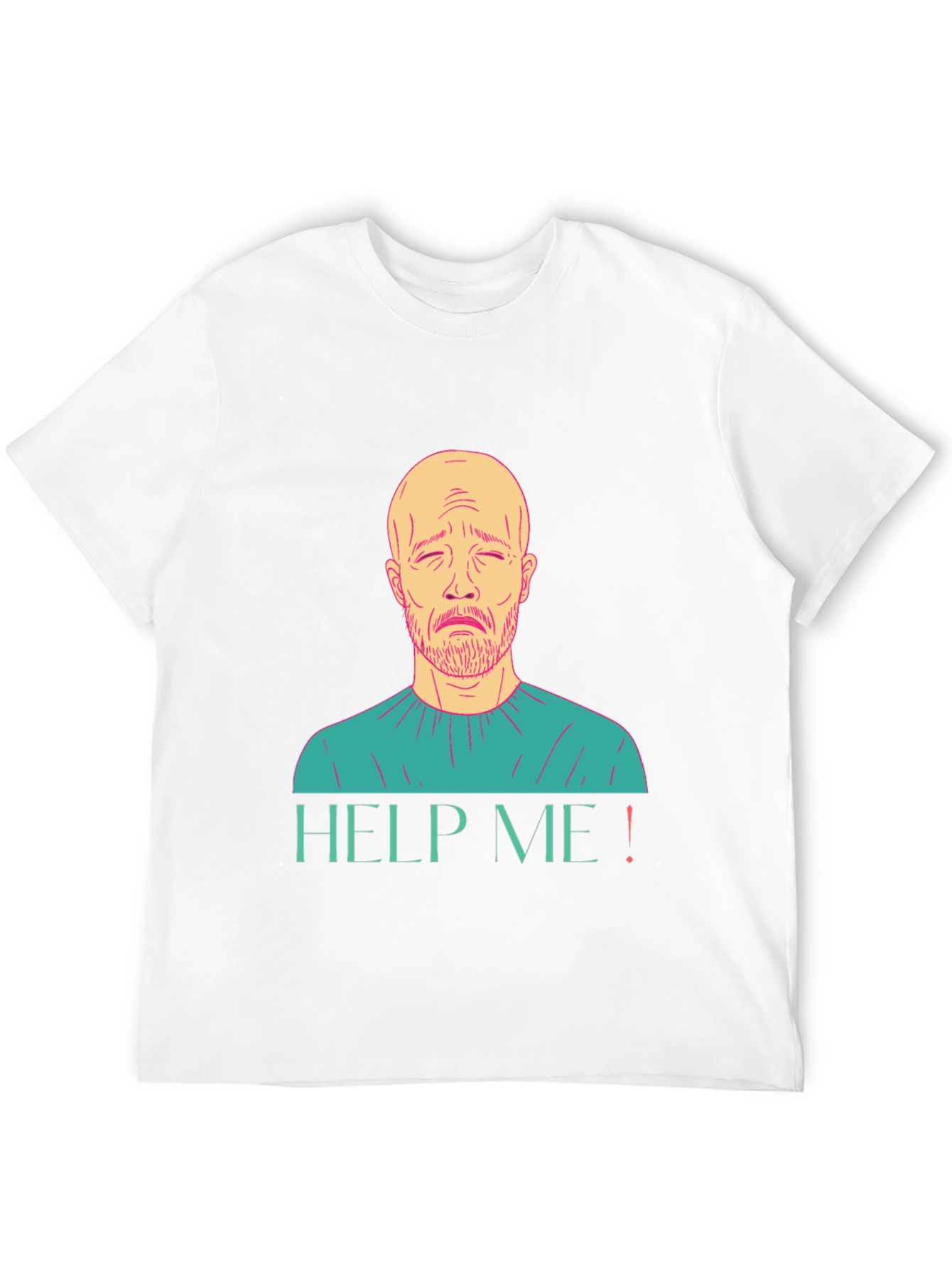 Help Me Graphic T-Shirt Sad Man Design