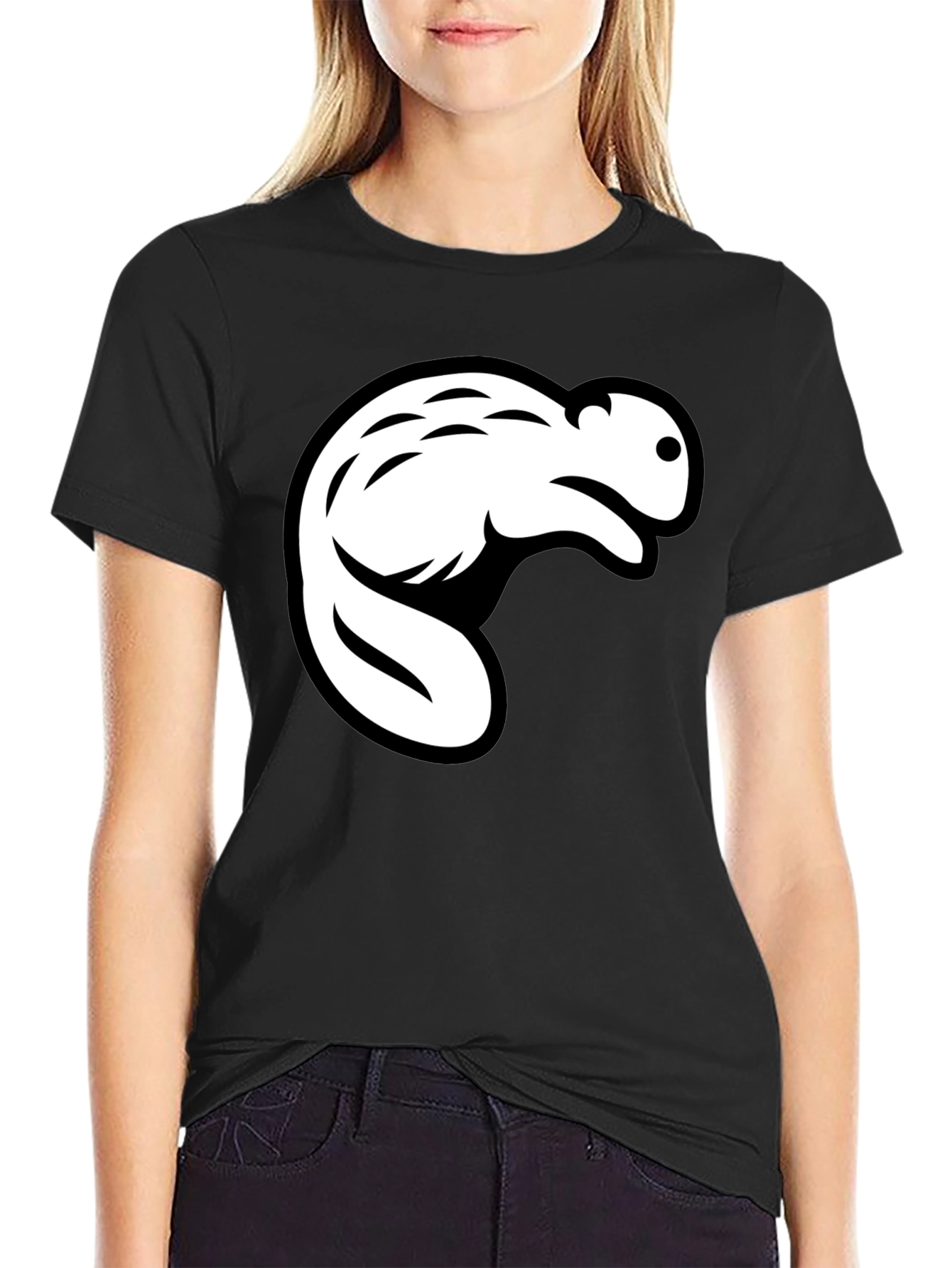 Beaver Graphic Black T-Shirt - Casual Style