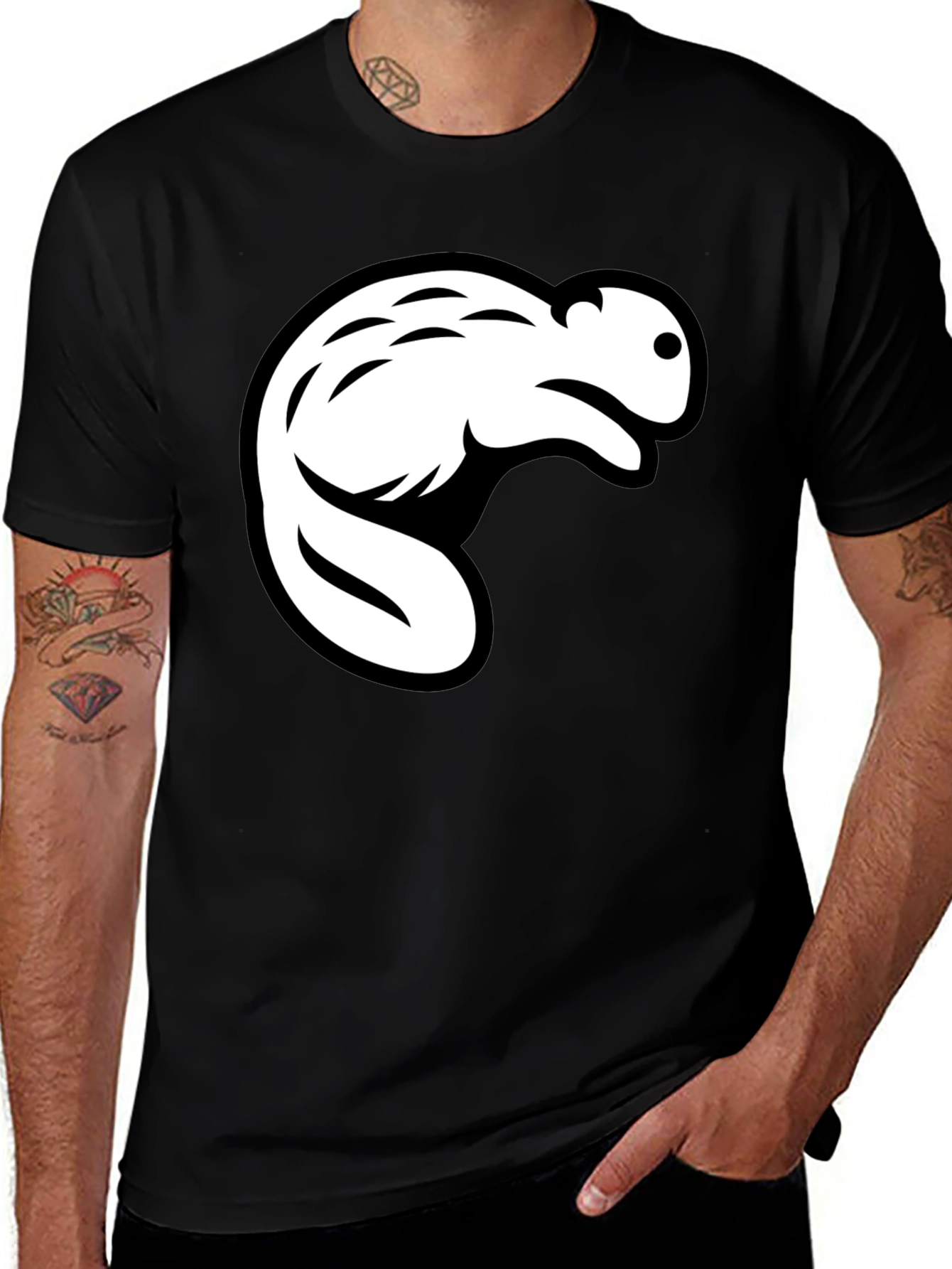 Beaver Graphic Black T-Shirt - Casual Style