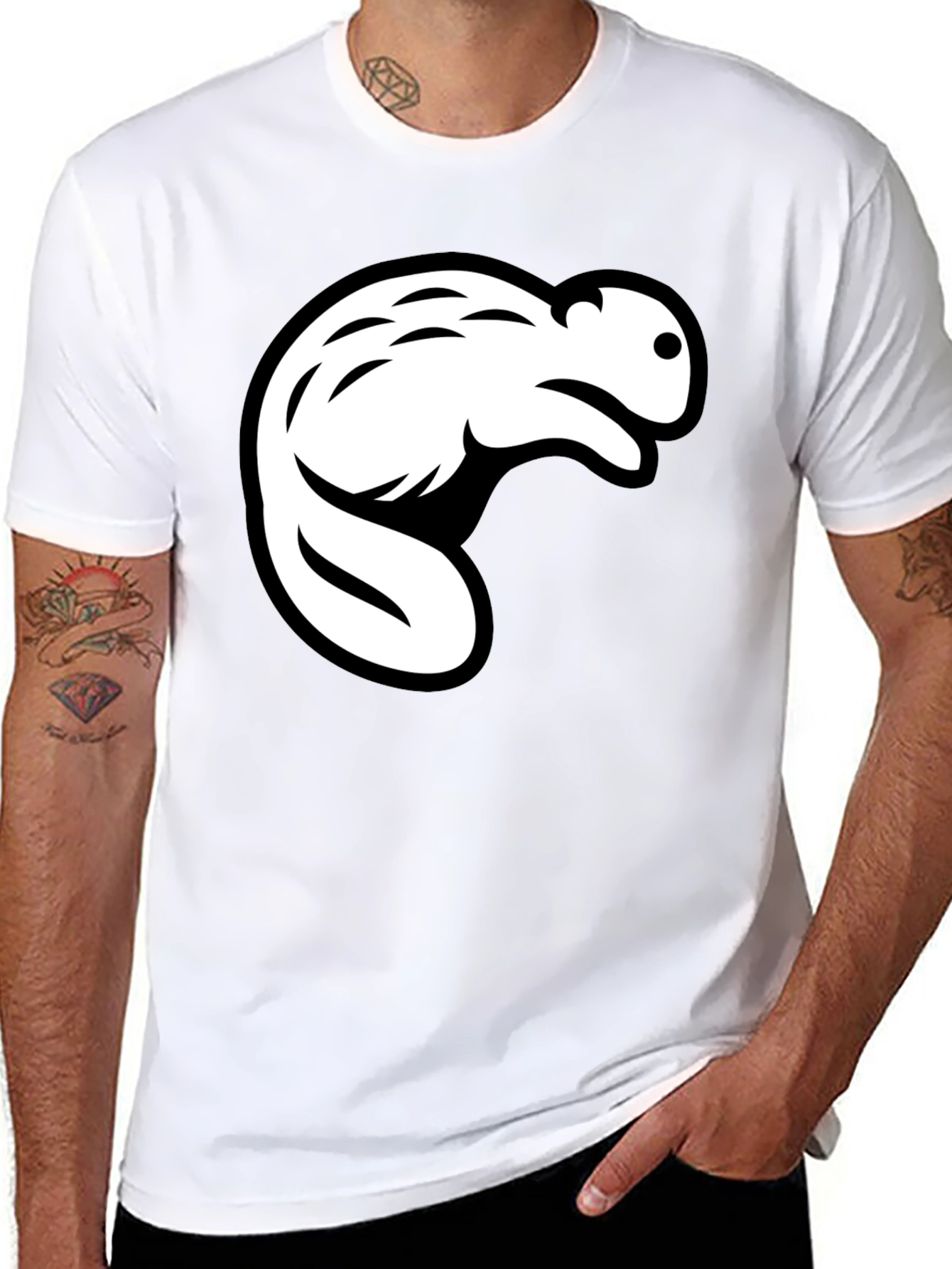Beaver Graphic Black T-Shirt - Casual Style