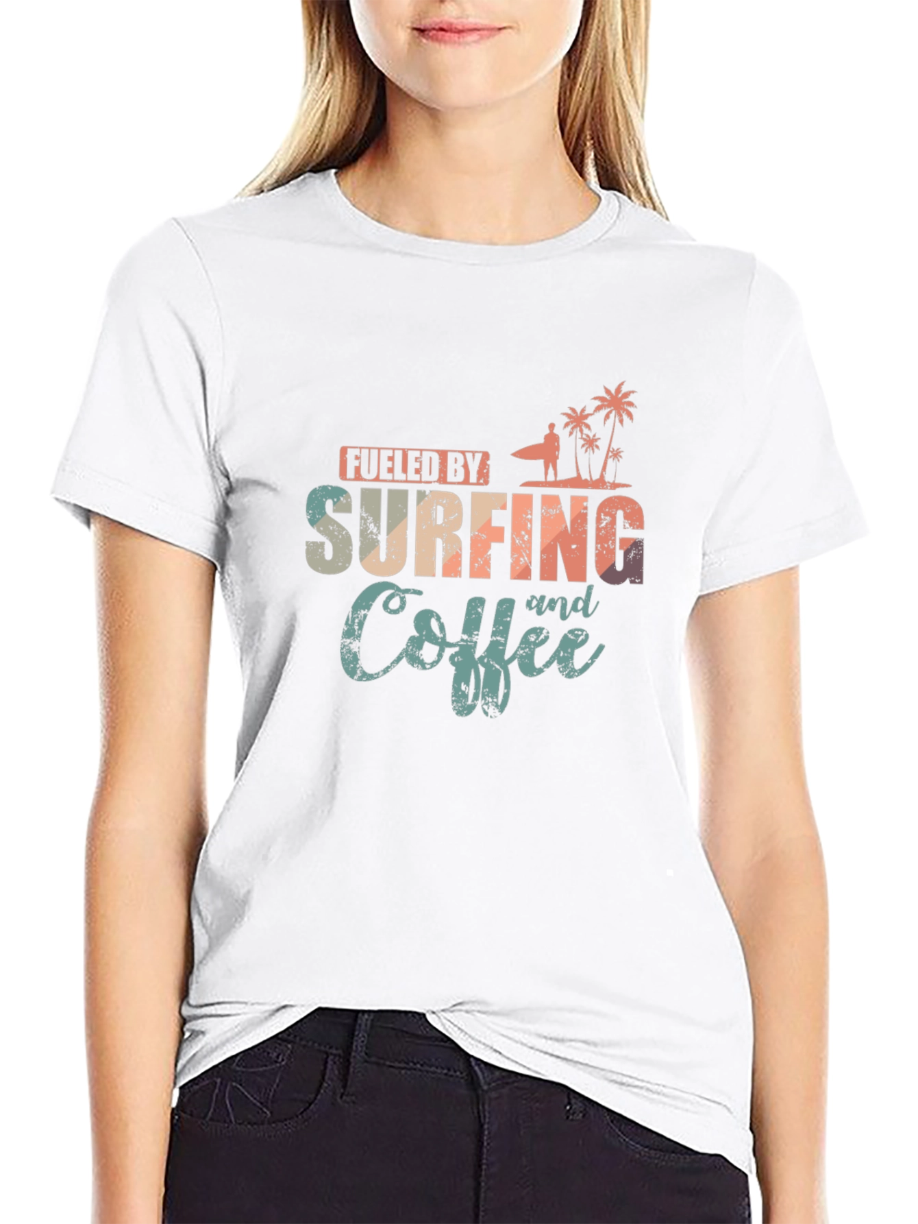 Fueled by Surfing and Coffee Graphic T-Shirt