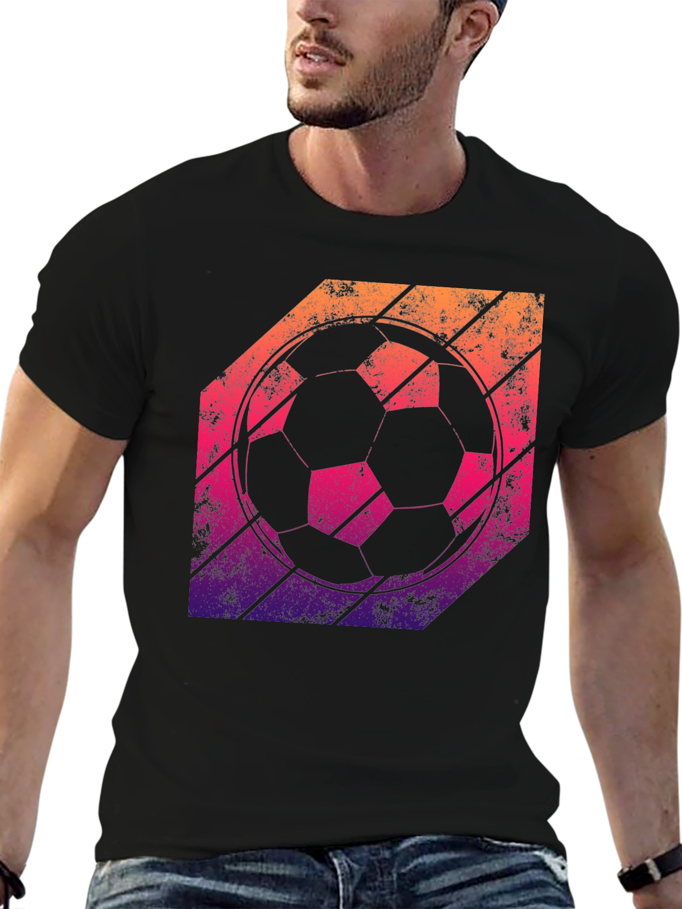 Retro Soccer Ball Graphic T-Shirt