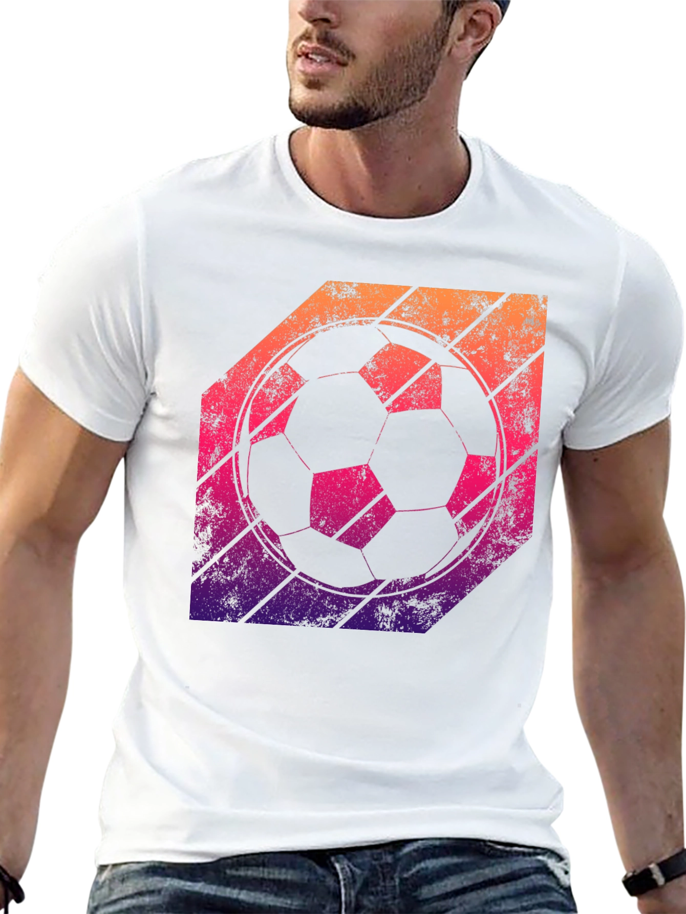 Retro Soccer Ball Graphic T-Shirt