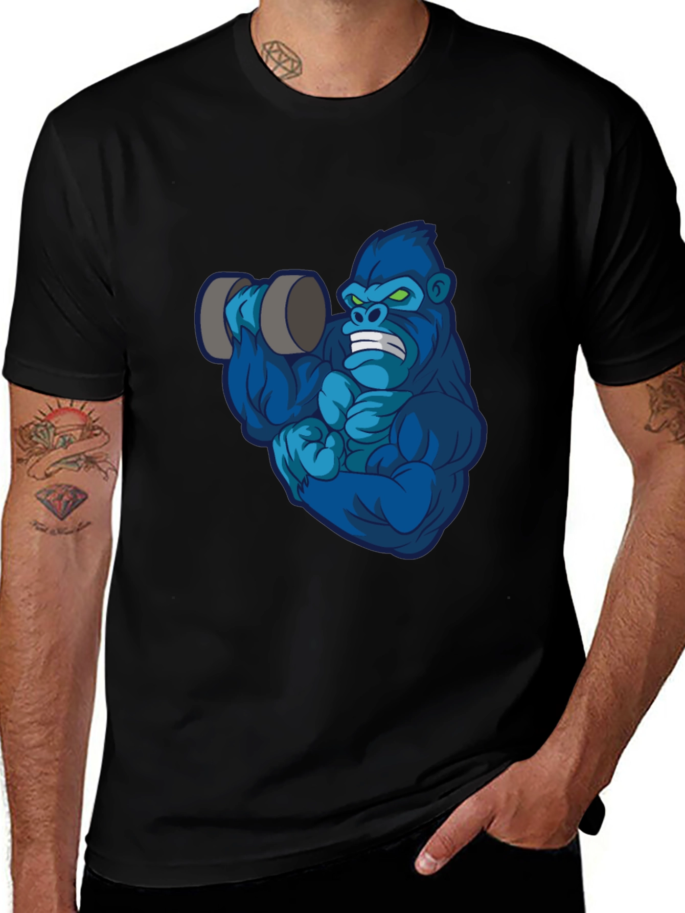 Gorilla Lifting Weights Graphic Tee