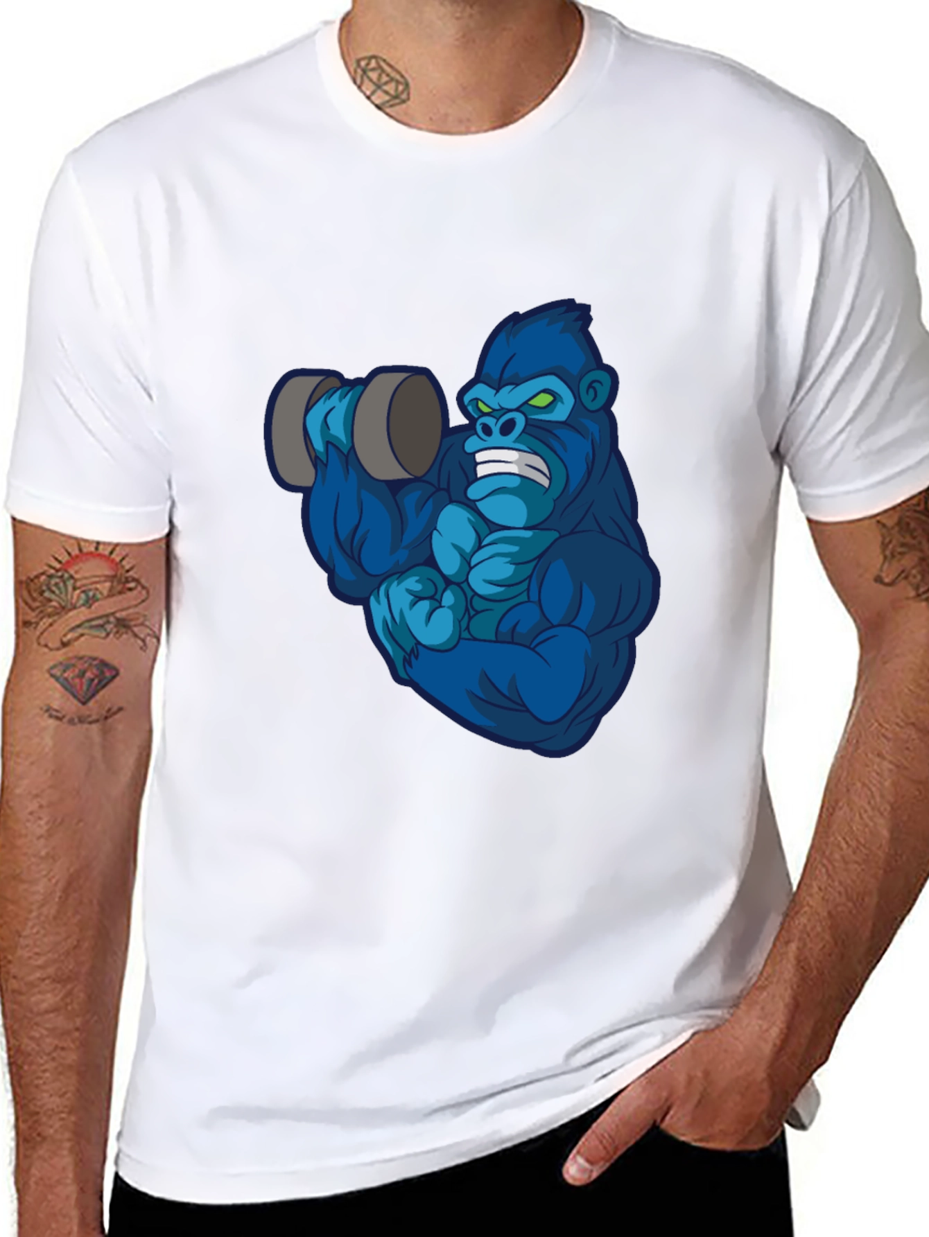 Gorilla Lifting Weights Graphic Tee