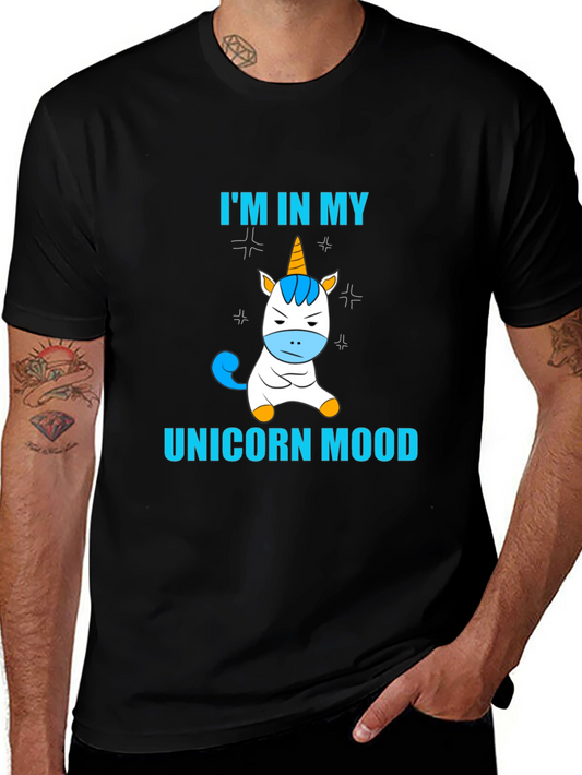 Unicorn Mood T-Shirt - Mens Black Tee
