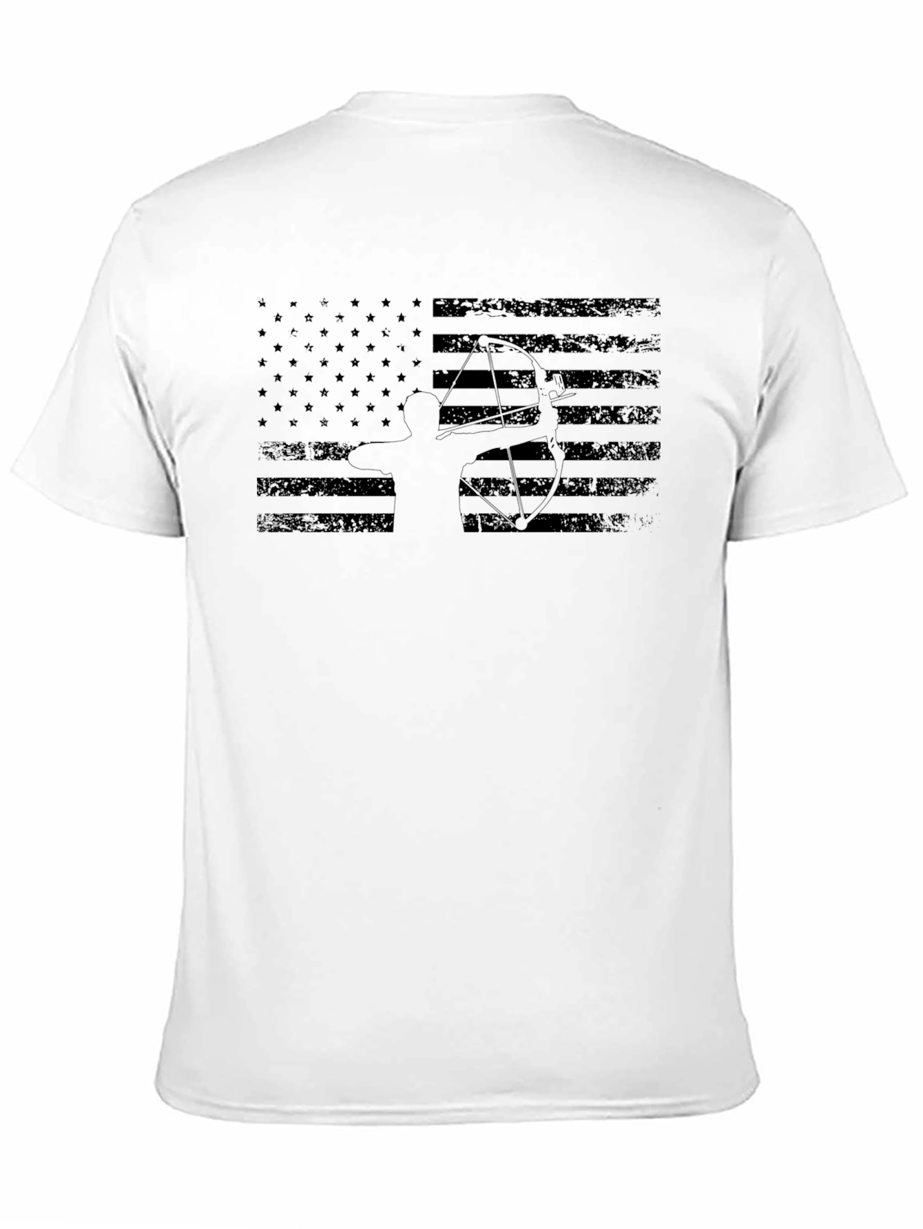 American Flag Archer Graphic Tee - Black Cotton