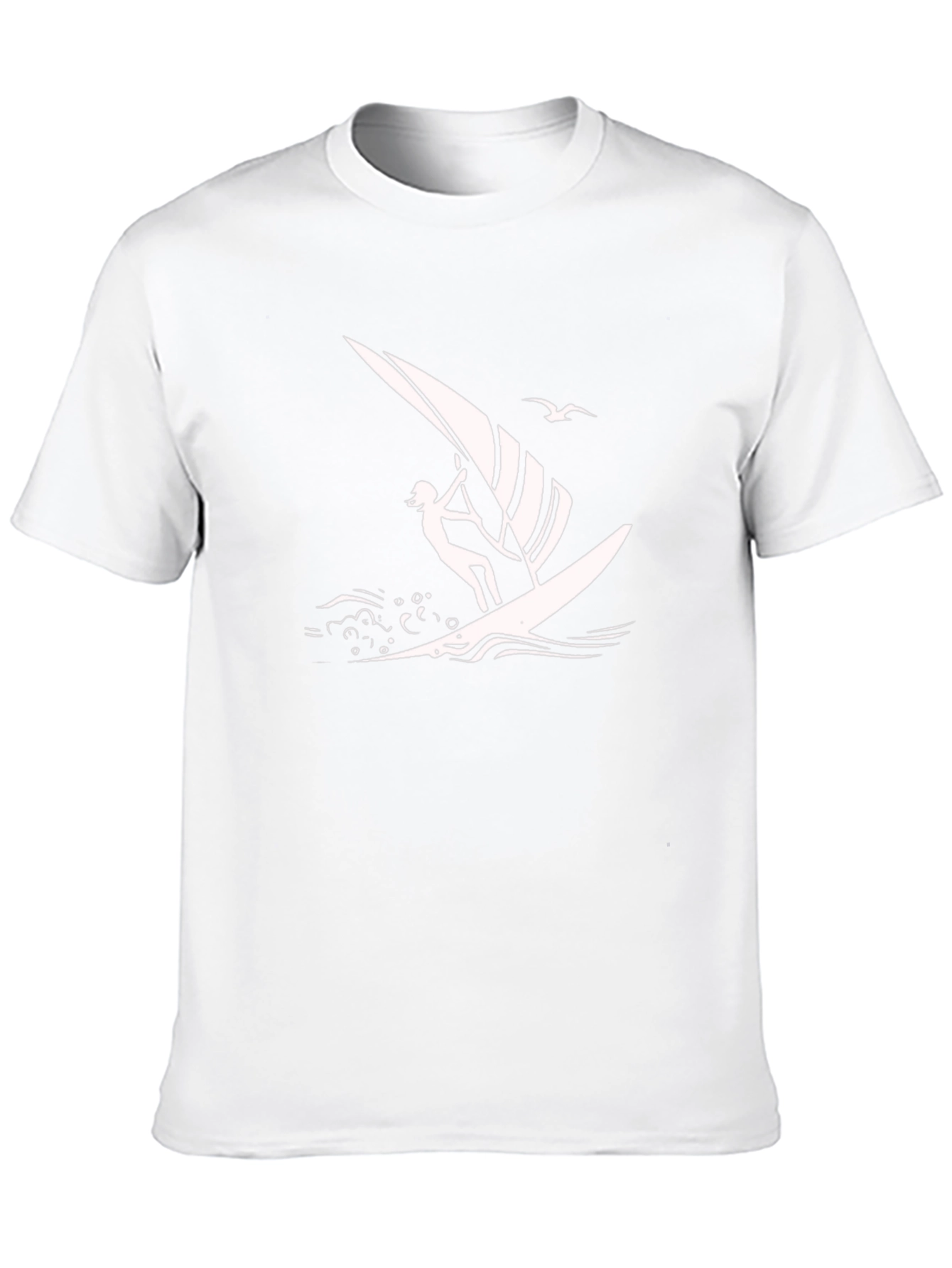 Windsurfer Graphic Tee - Black Cotton T-Shirt