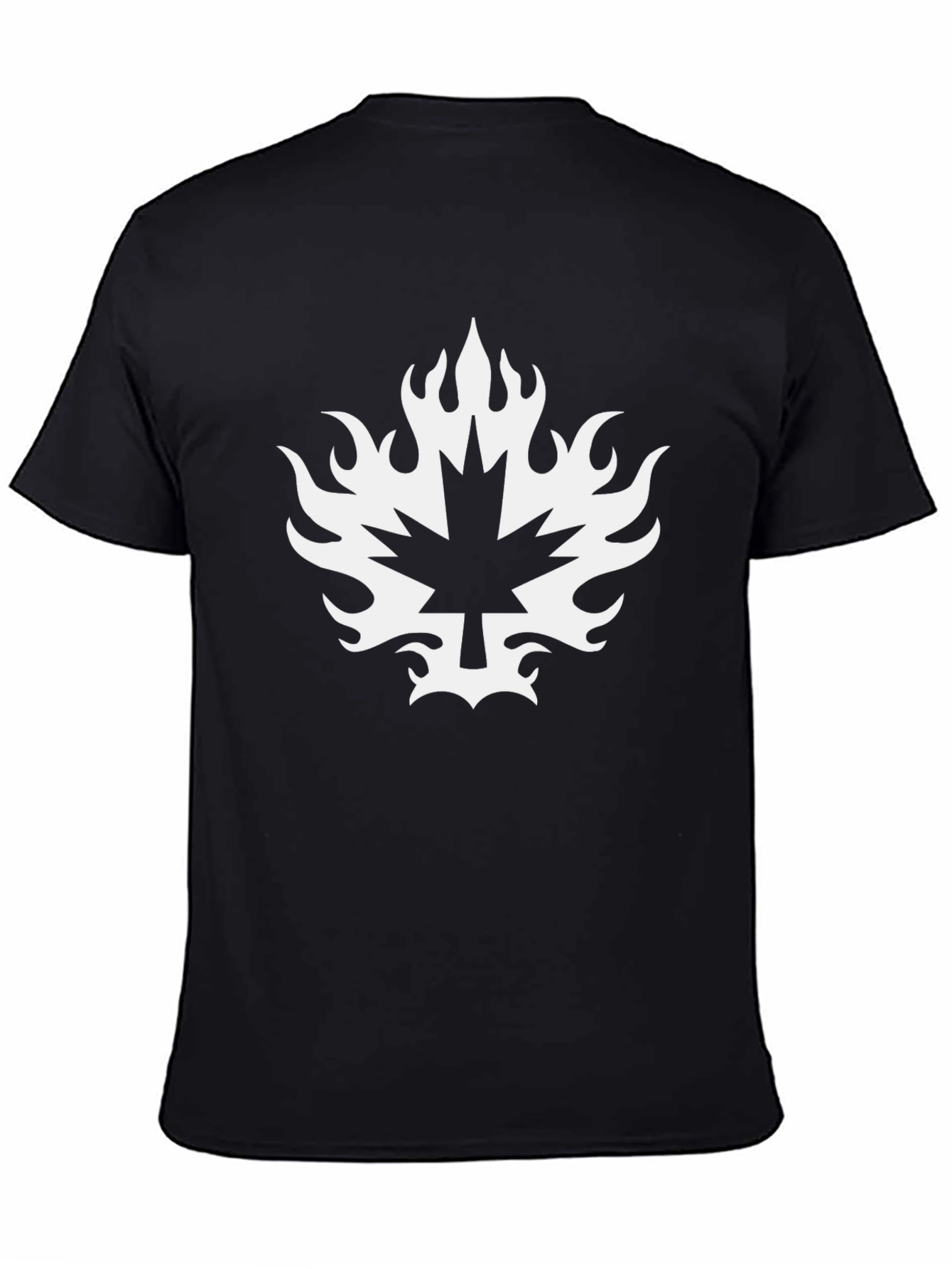 Fiery Maple Leaf Black T-Shirt