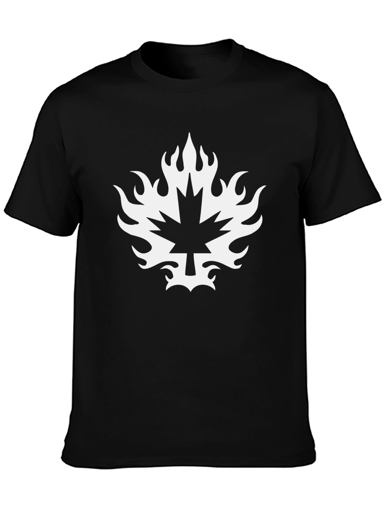 Fiery Maple Leaf Black T-Shirt