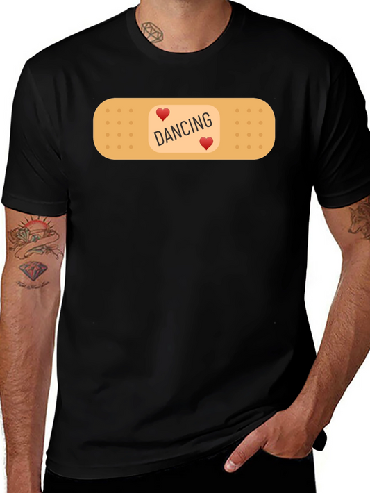 Dancing Hearts Bandage Graphic Tee - Black