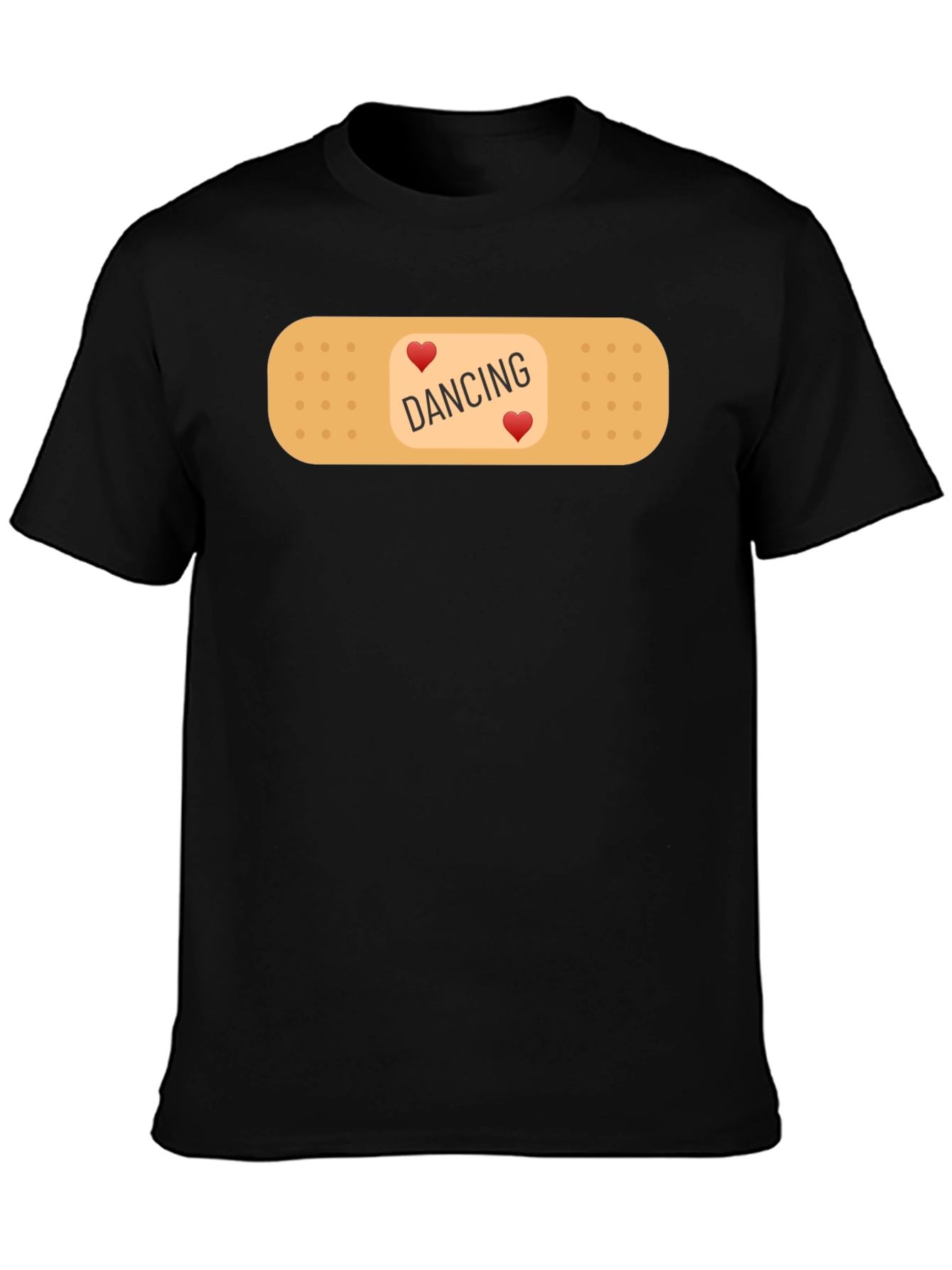 Dancing Hearts Bandage Graphic Tee - Black