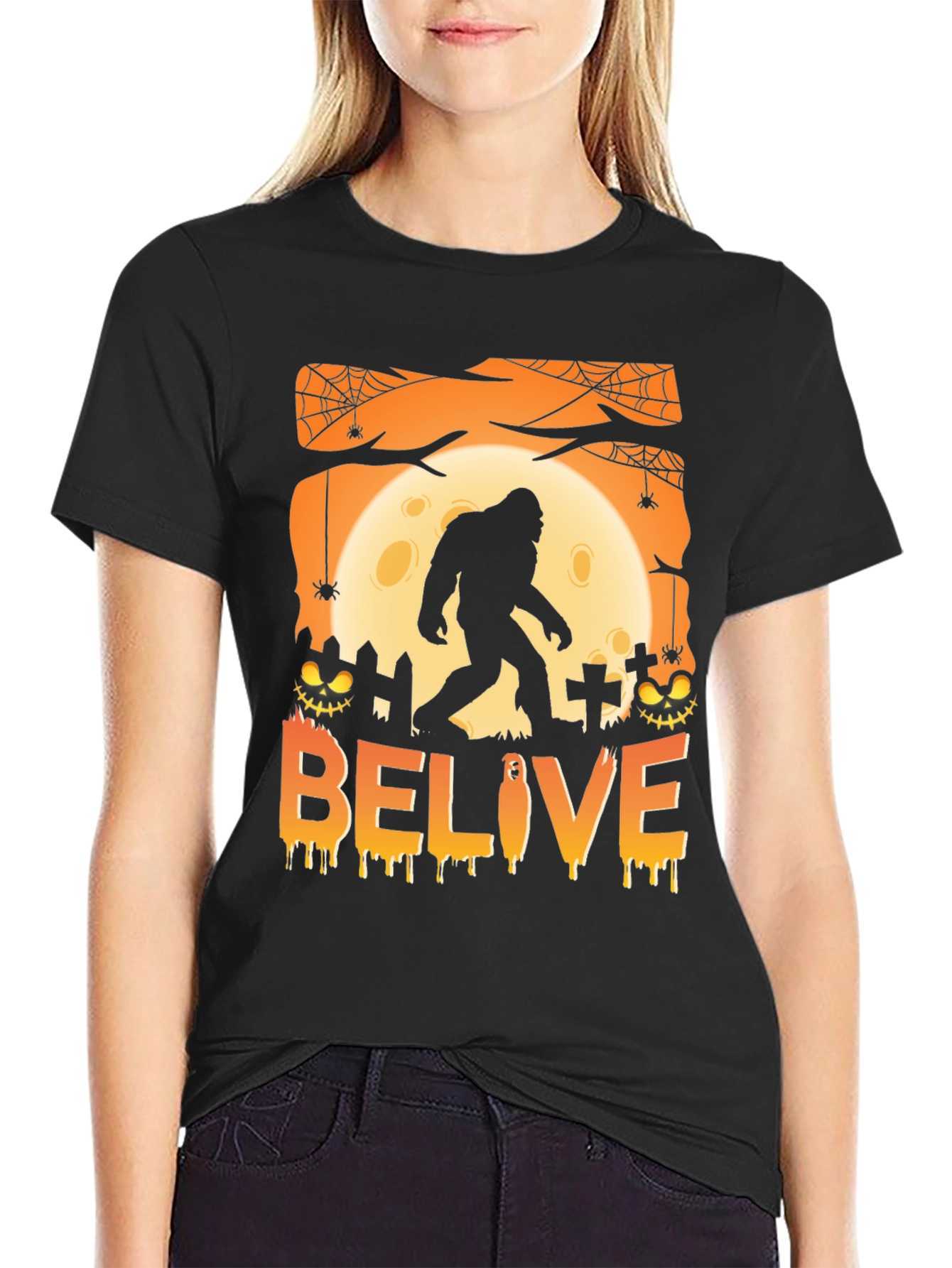 Believe Bigfoot Halloween T-Shirt