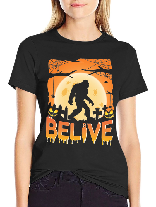 Believe Bigfoot Halloween T-Shirt