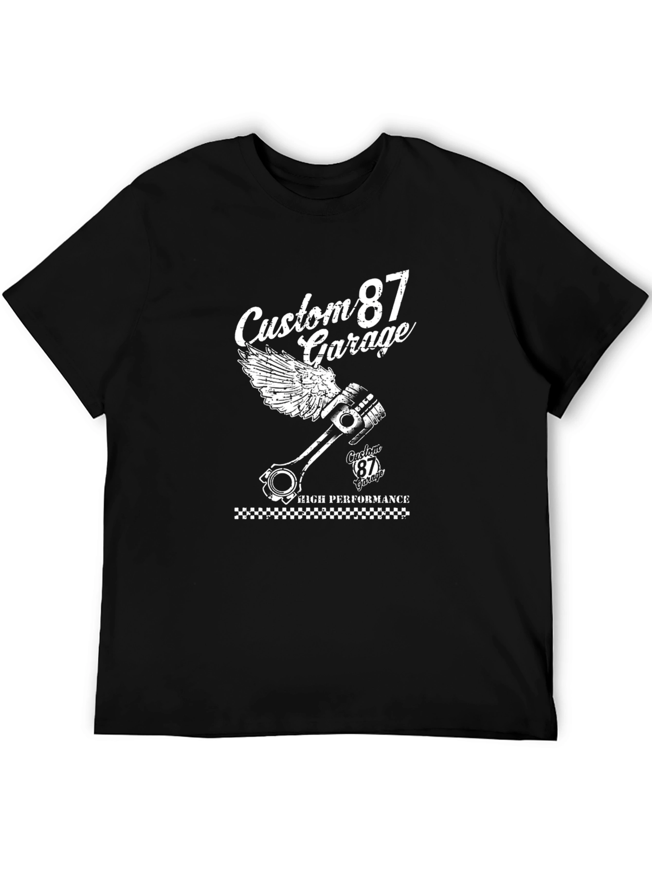 Custom 87 Garage Black Graphic T-Shirt
