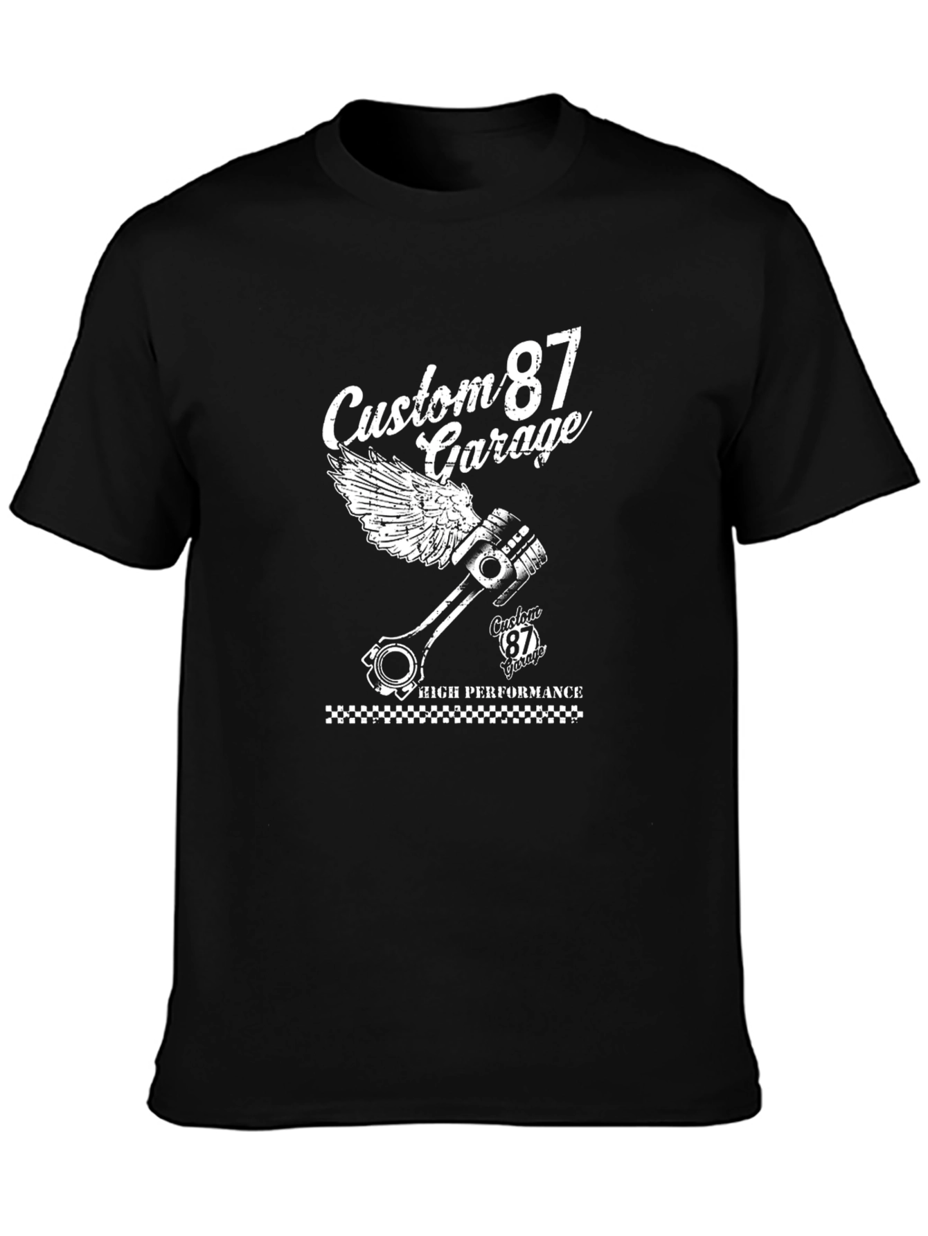 Custom 87 Garage Black Graphic T-Shirt