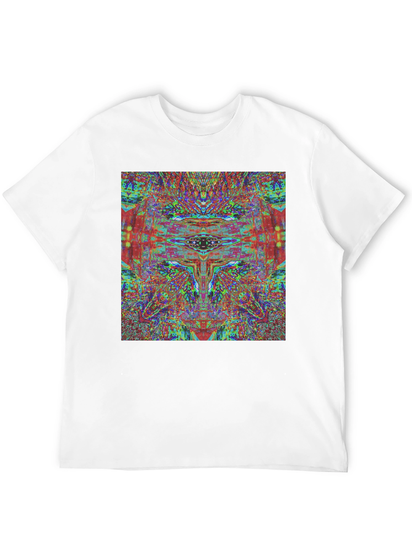 Abstract Face Graphic Tee - Black Cotton T-Shirt