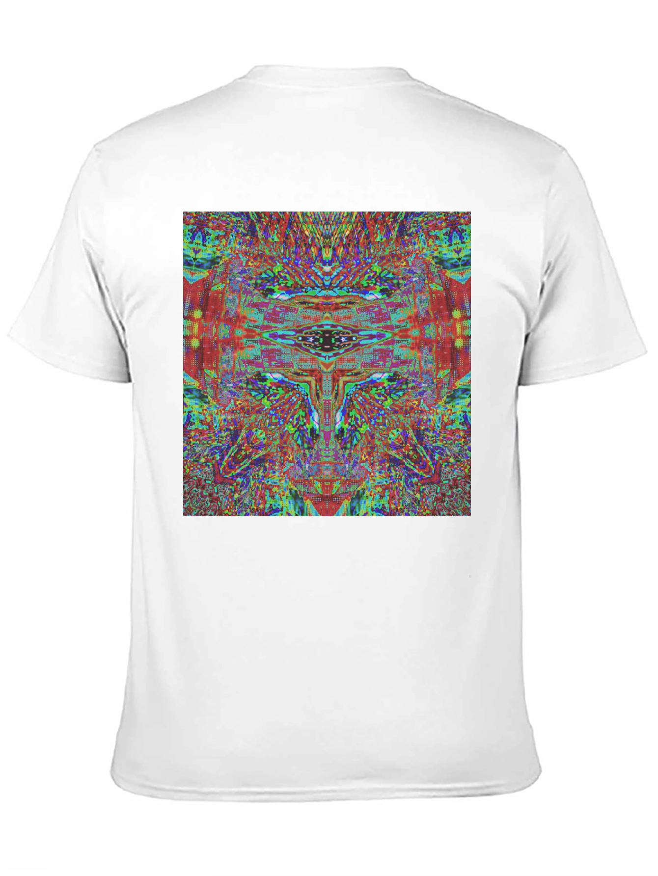 Abstract Face Graphic Tee - Black Cotton T-Shirt