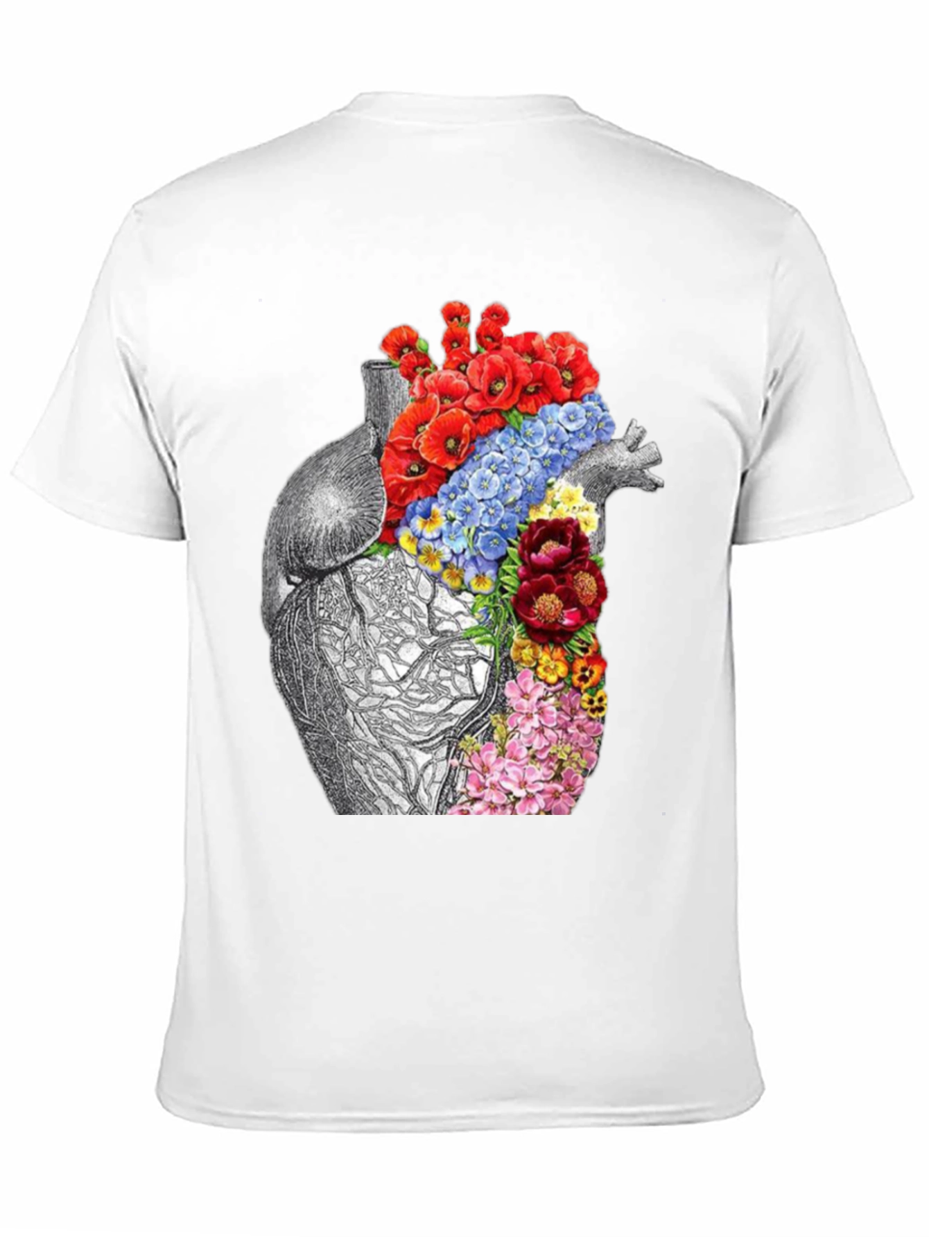 Floral Heart Anatomy Graphic T-Shirt