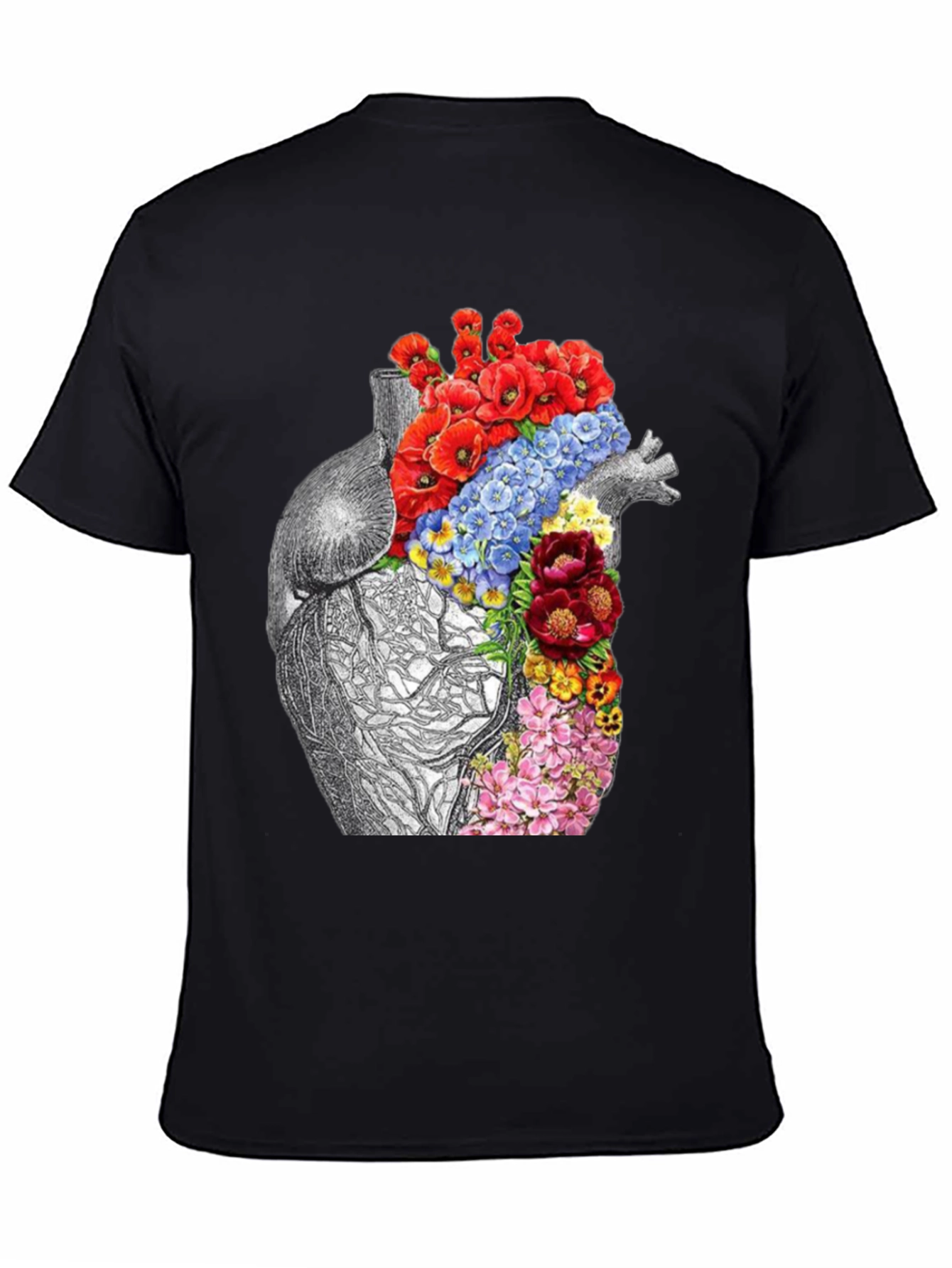 Floral Heart Anatomy Graphic T-Shirt