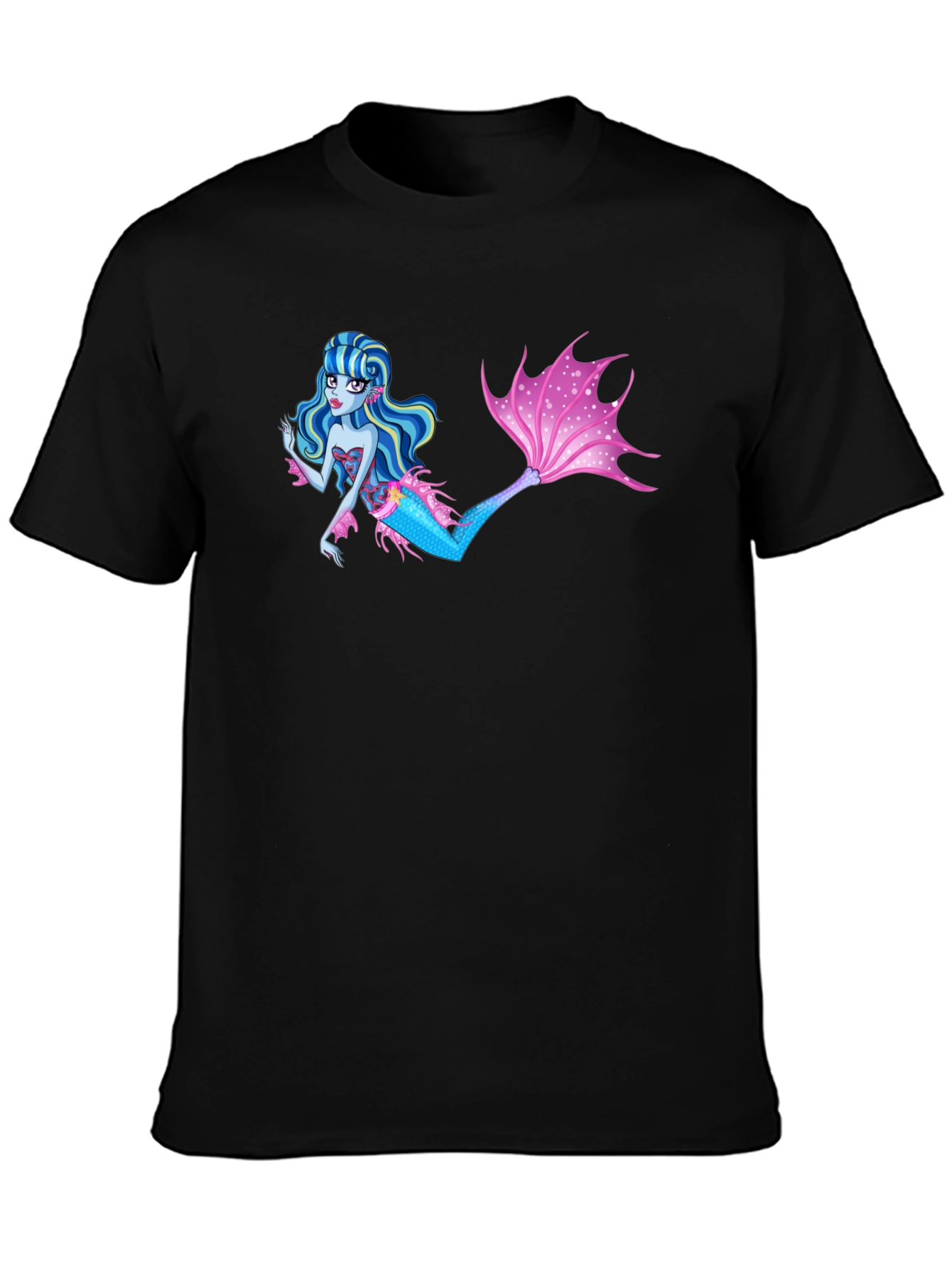 Mermaid Graphic Black T-Shirt
