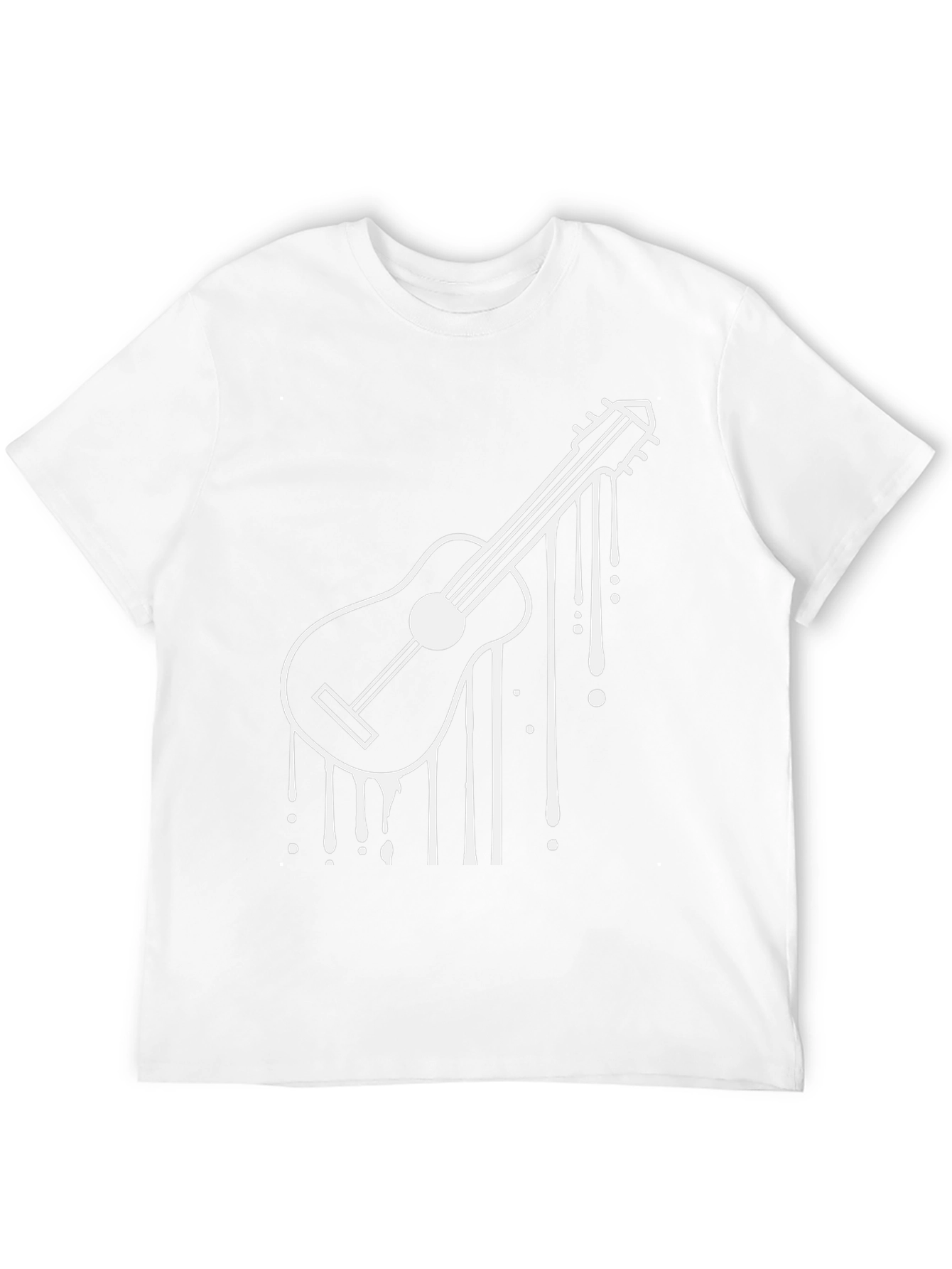Guitar Drip Graphic Black Tee - Cool Musician T-Shirt