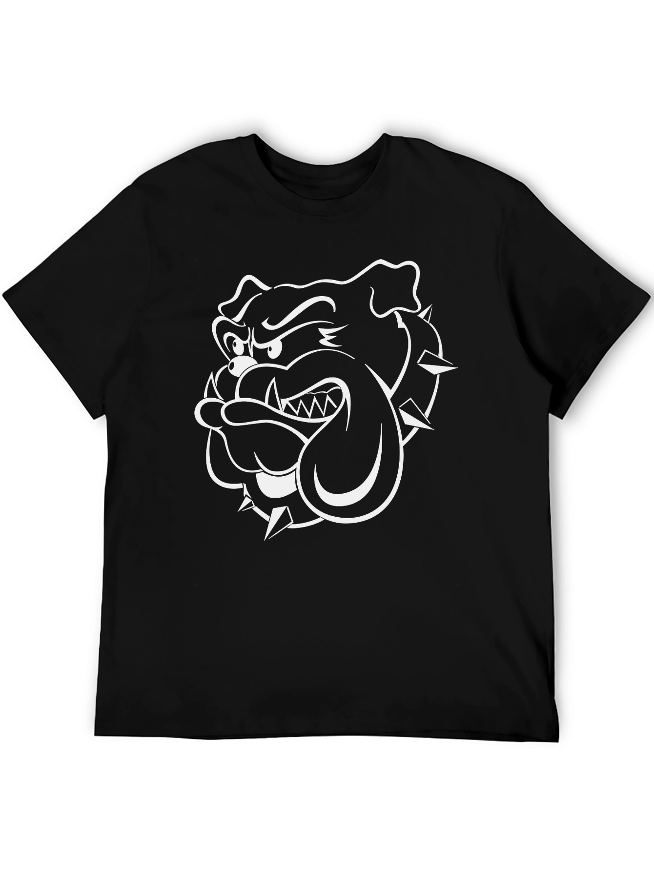 Bulldog Graphic Tee - Mens Black Cotton T-Shirt