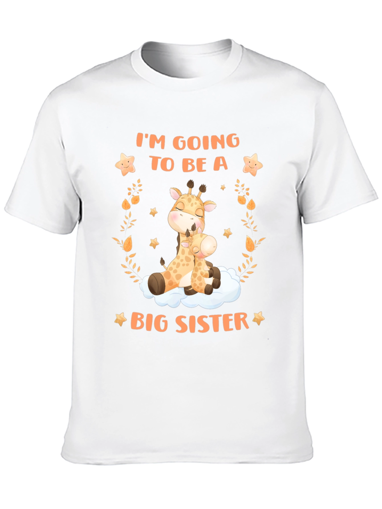 Big Sister Giraffe Graphic Tee - Baby Announcement