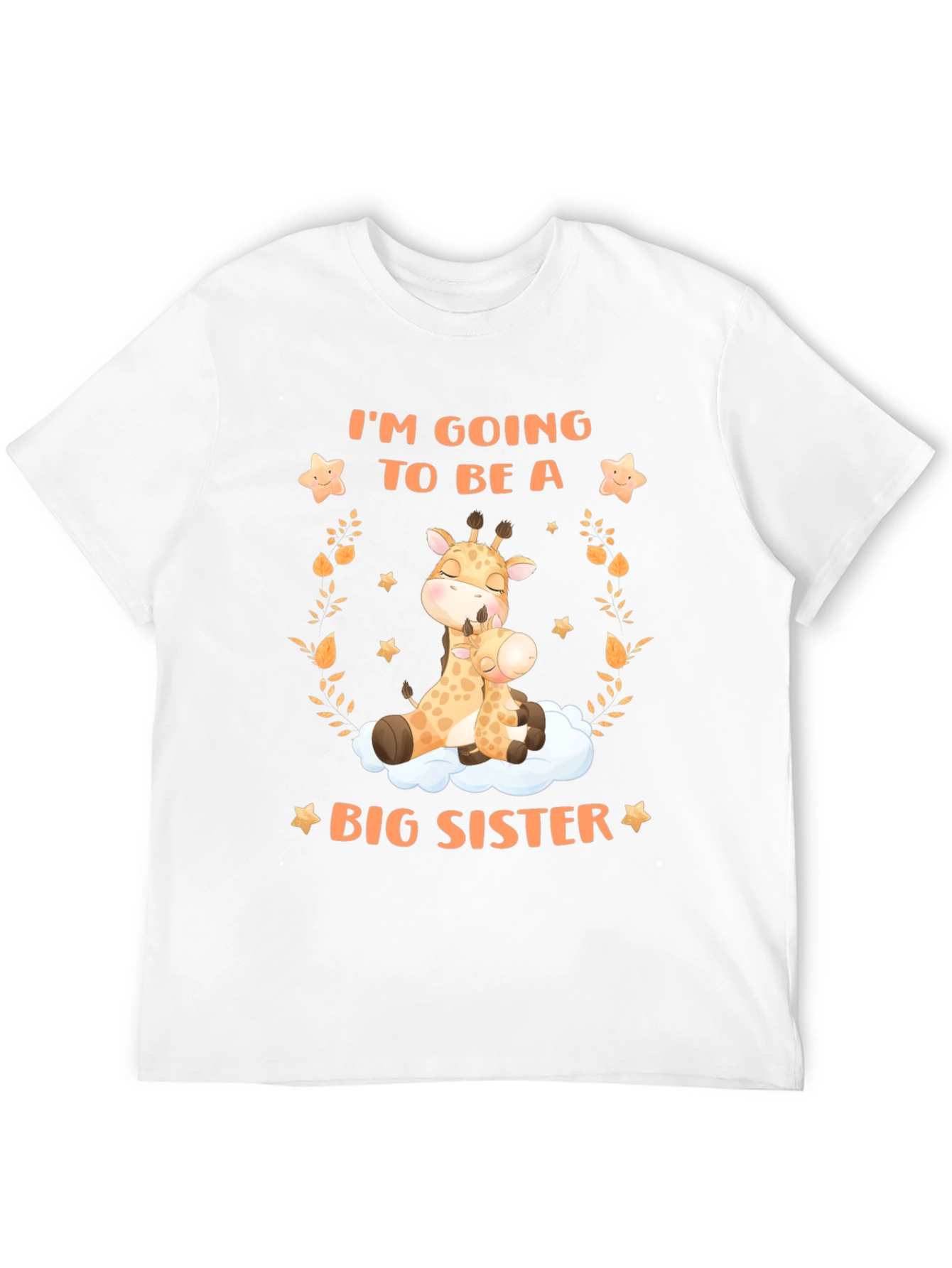 Big Sister Giraffe Graphic Tee - Baby Announcement