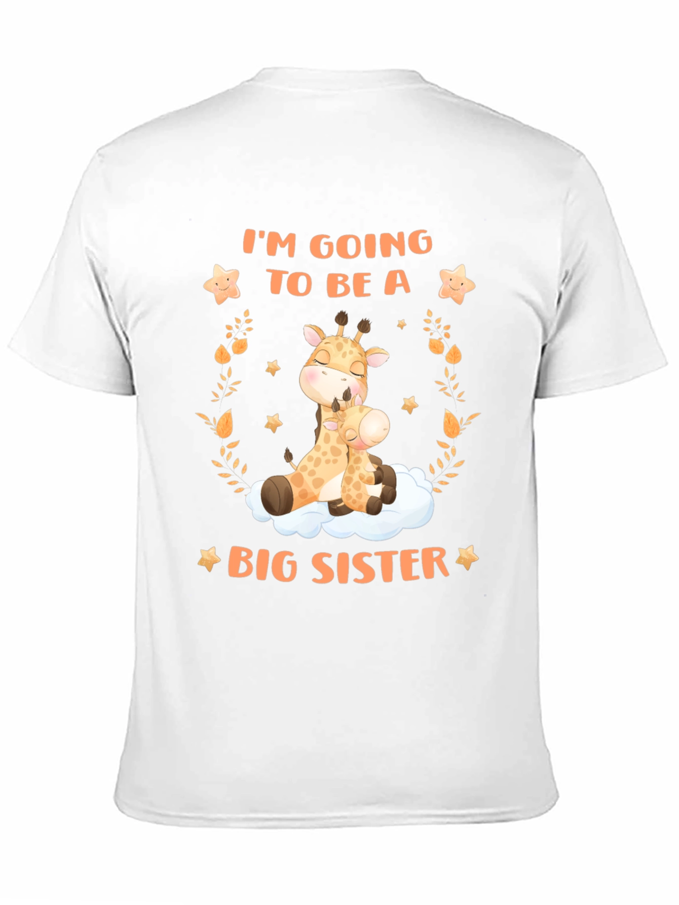 Big Sister Giraffe Graphic Tee - Baby Announcement