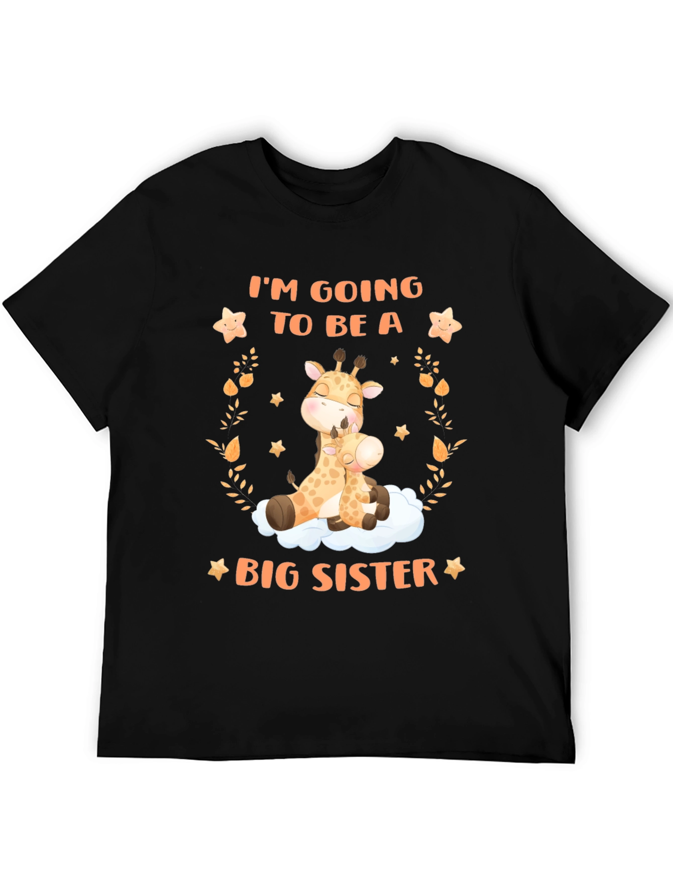 Big Sister Giraffe Graphic Tee - Baby Announcement
