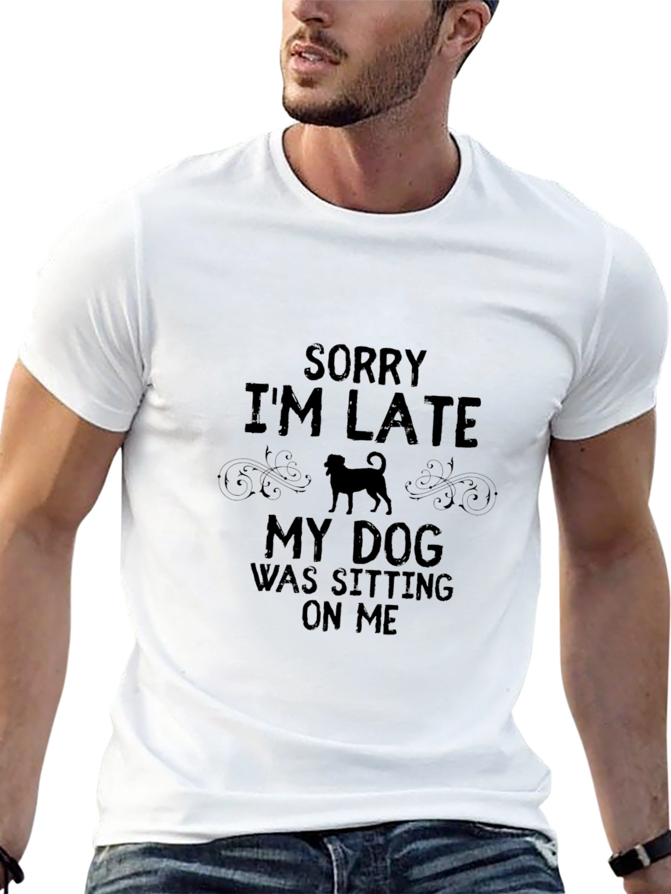 Funny Dog Lover T-Shirt - Sorry Im Late