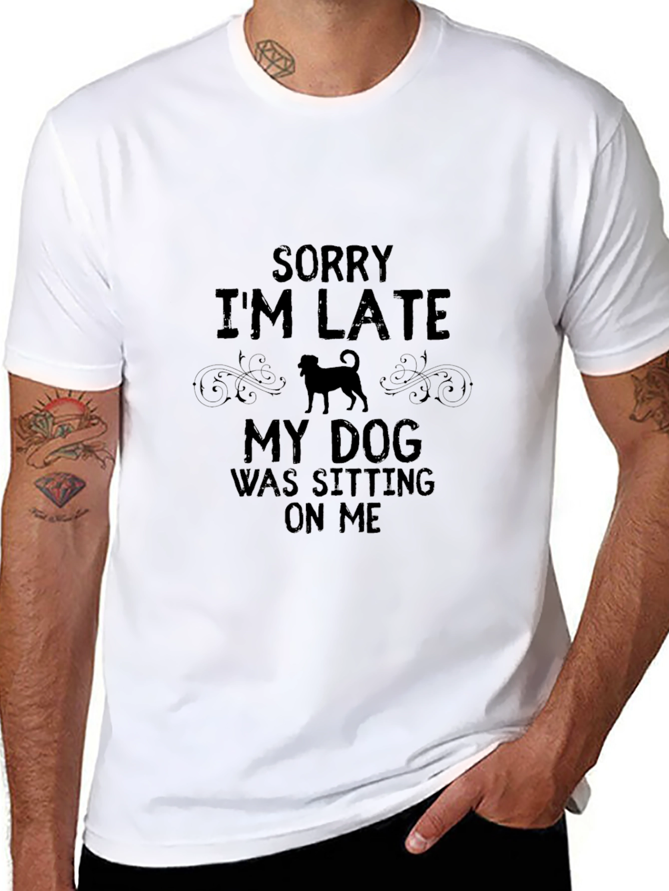Funny Dog Lover T-Shirt - Sorry Im Late