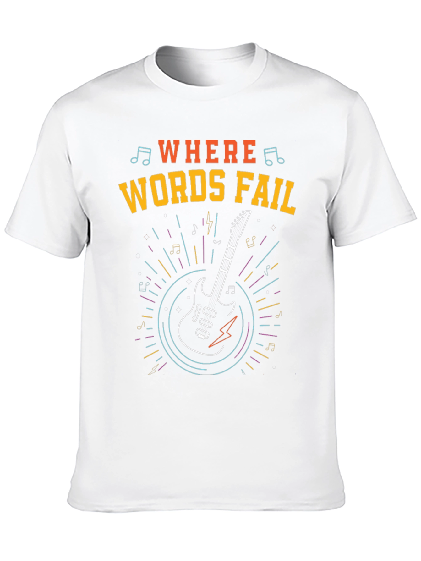 Where Words Fail Guitar T-Shirt