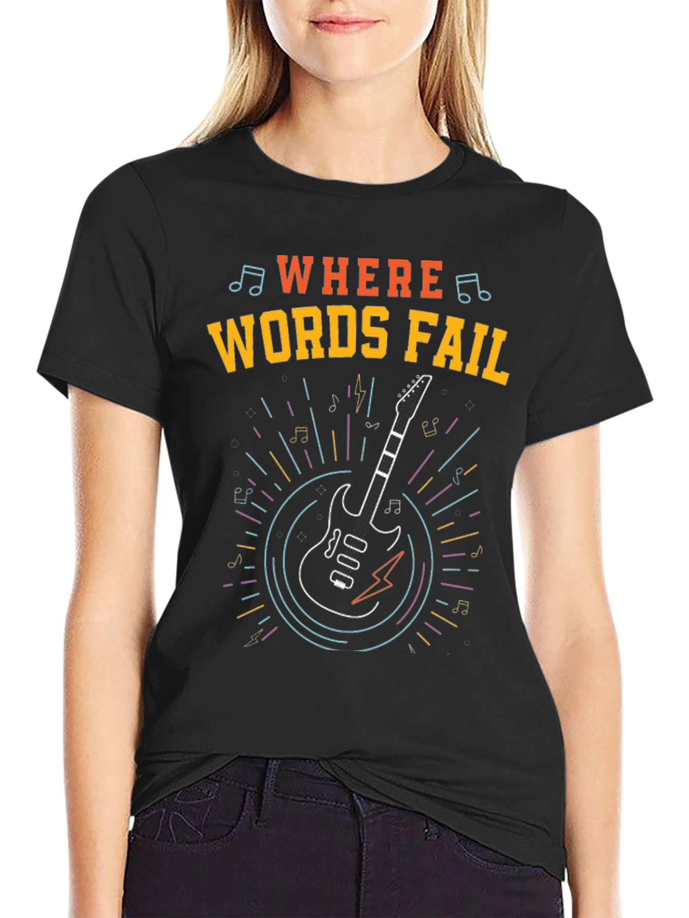 Where Words Fail Guitar T-Shirt