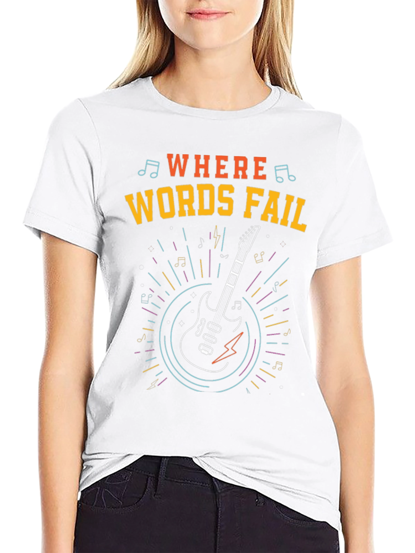 Where Words Fail Guitar T-Shirt