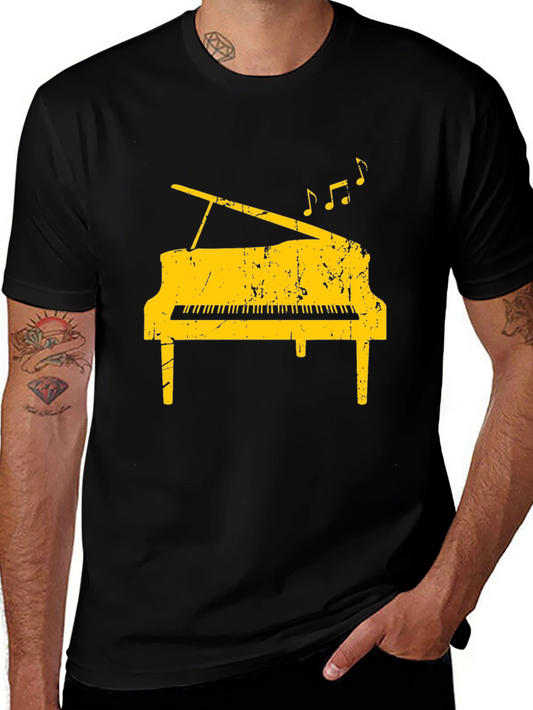 Piano Graphic T-Shirt - Music Lover Tee