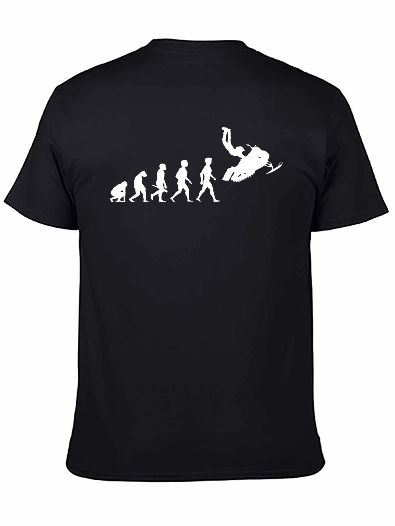 Evolution of Snowmobiling Black T-Shirt