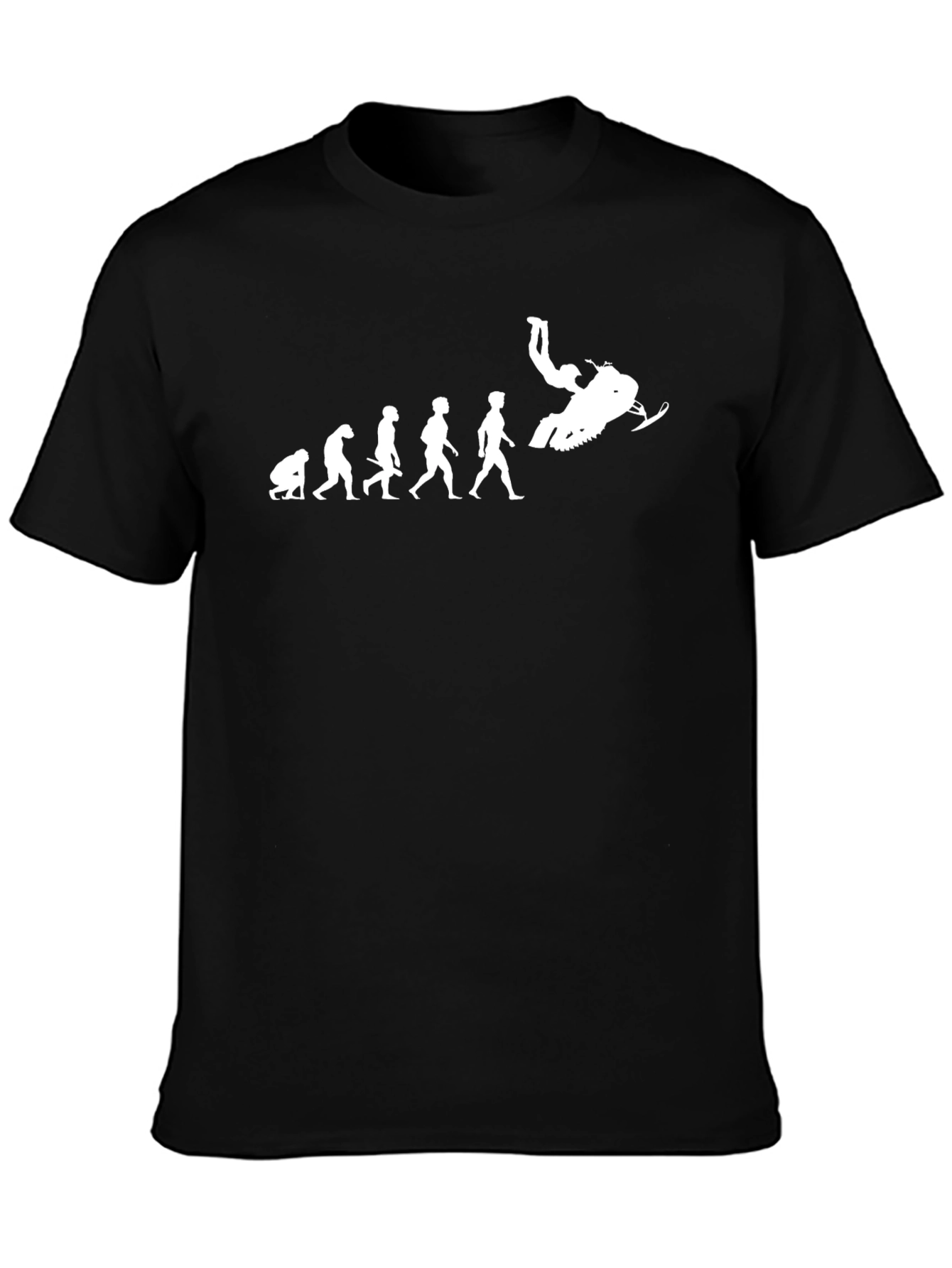 Evolution of Snowmobiling Black T-Shirt
