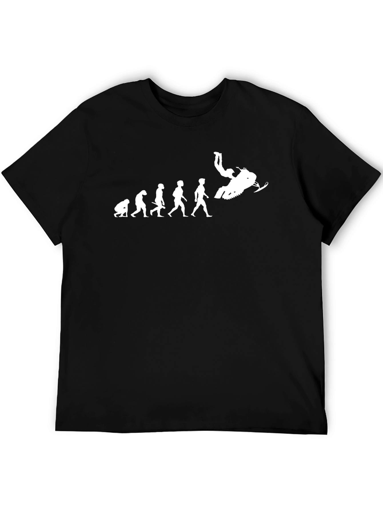 Evolution of Snowmobiling Black T-Shirt