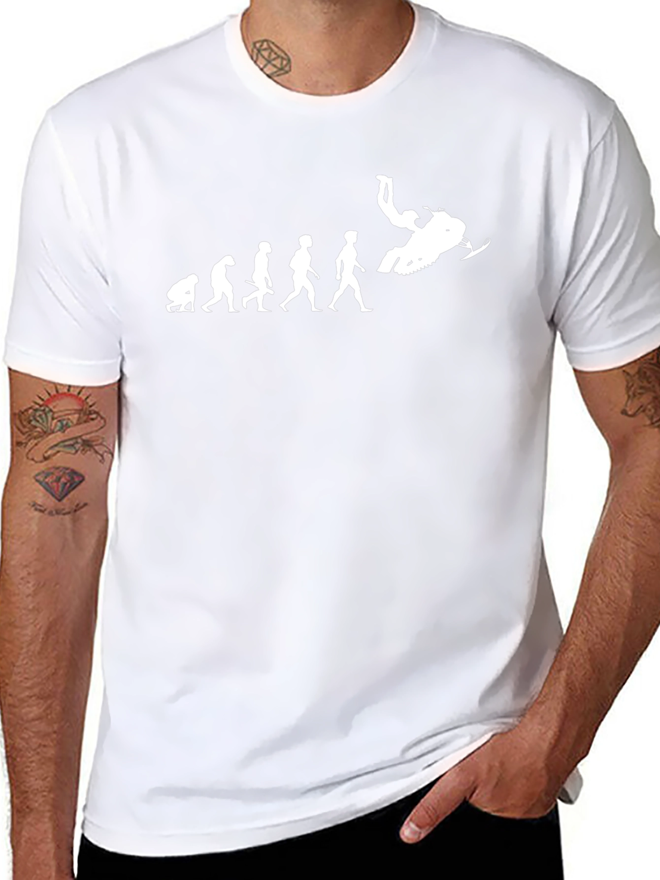 Evolution of Snowmobiling Black T-Shirt