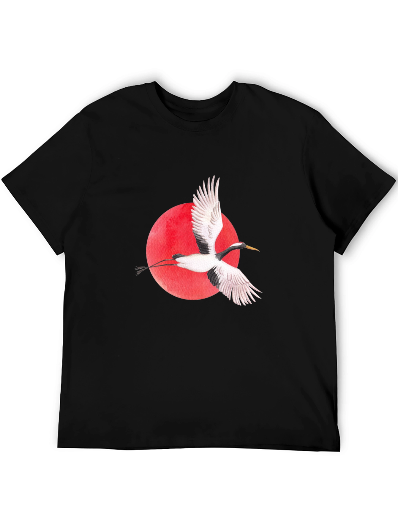 Crane Graphic Black T-Shirt