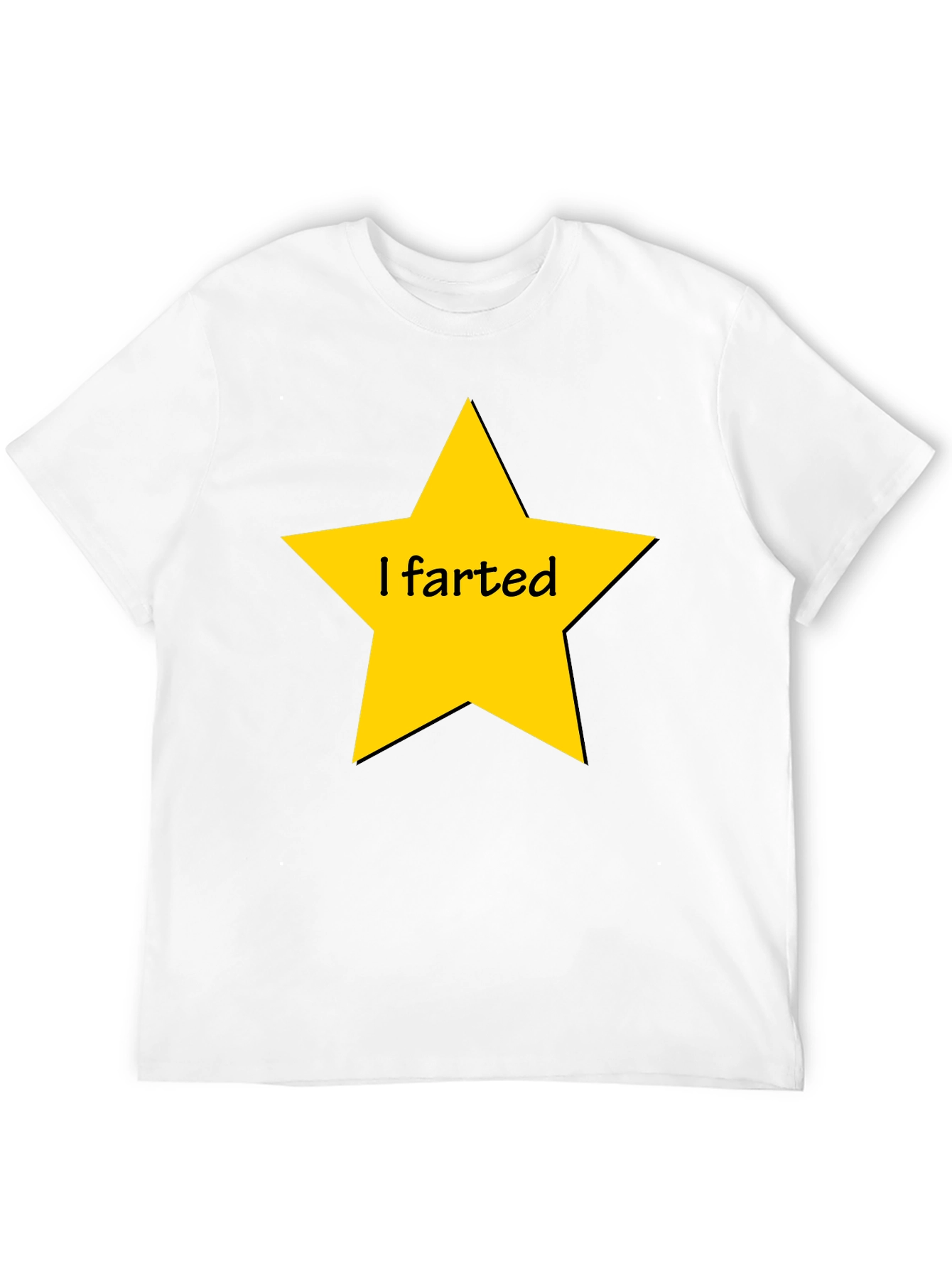 Humorous I Farted Star Graphic Black T-Shirt