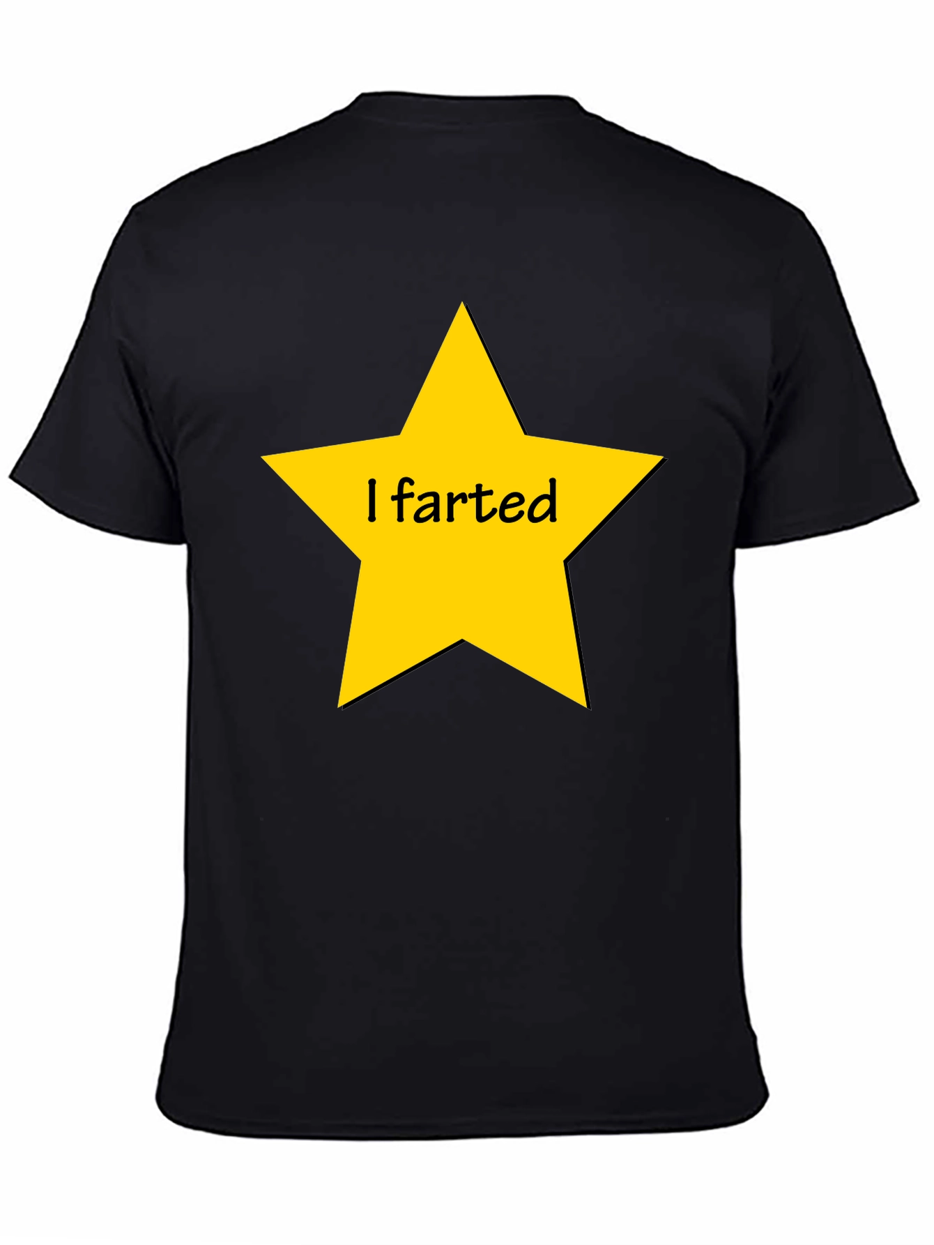 Humorous I Farted Star Graphic Black T-Shirt
