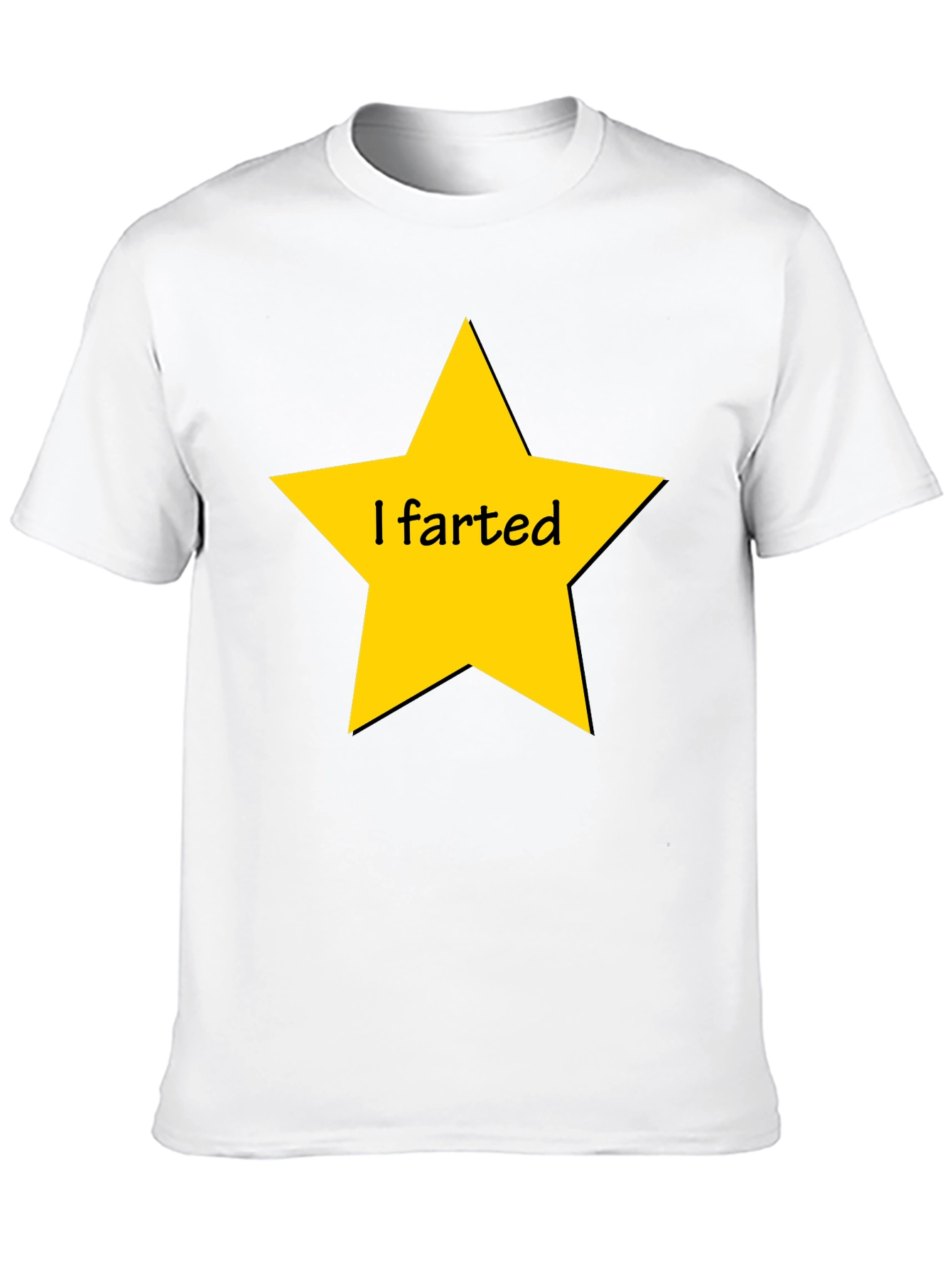 Humorous I Farted Star Graphic Black T-Shirt