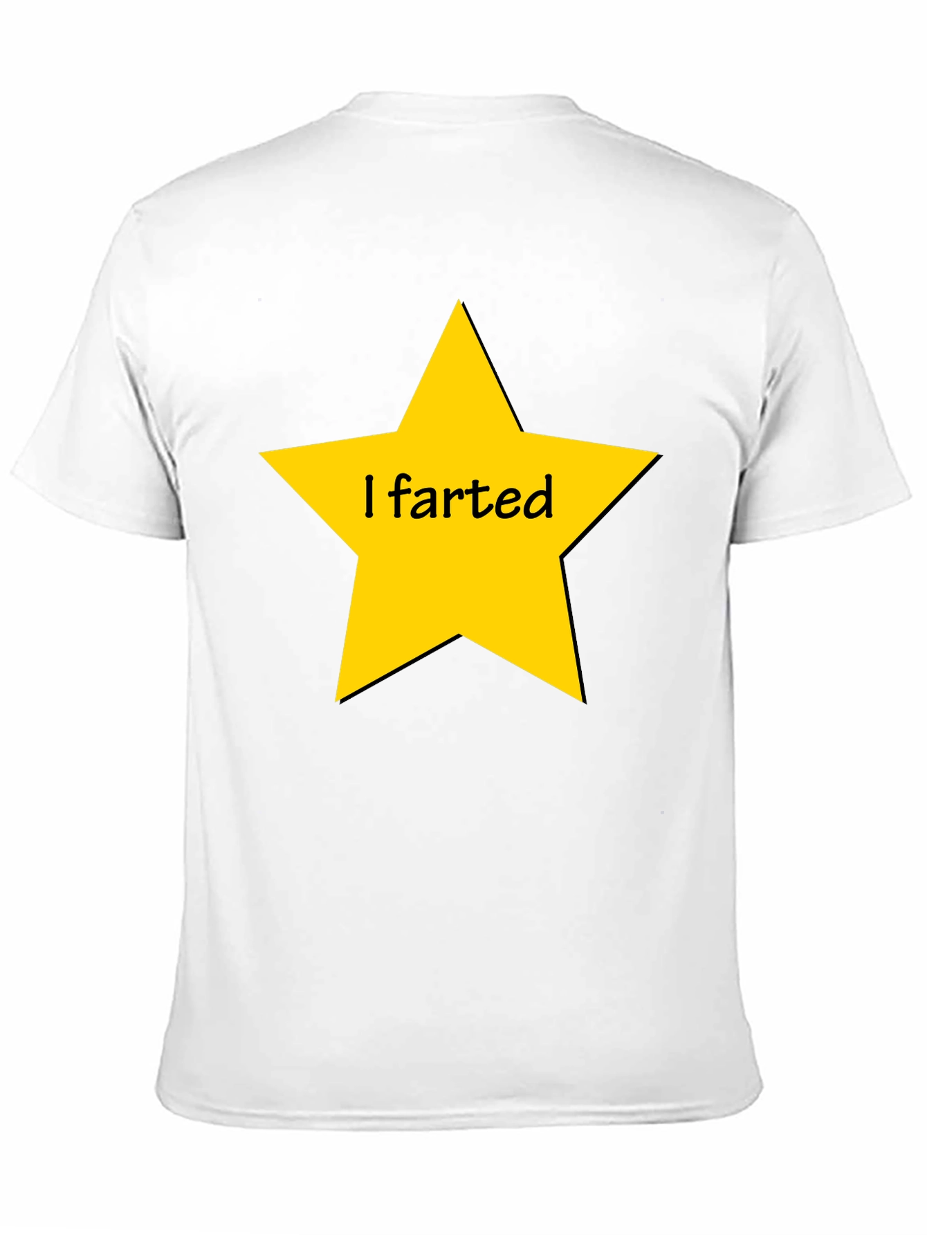 Humorous I Farted Star Graphic Black T-Shirt