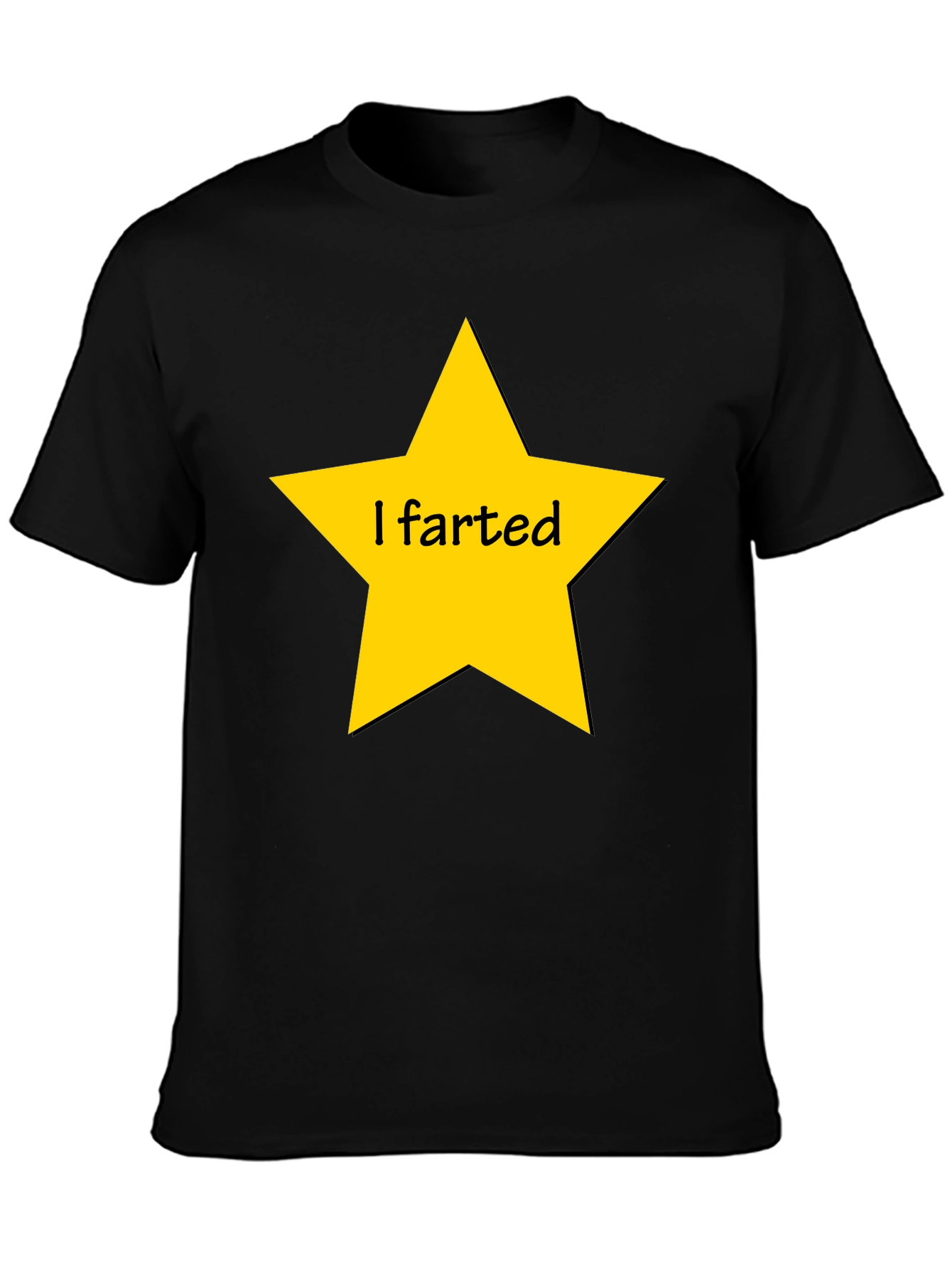 Humorous I Farted Star Graphic Black T-Shirt